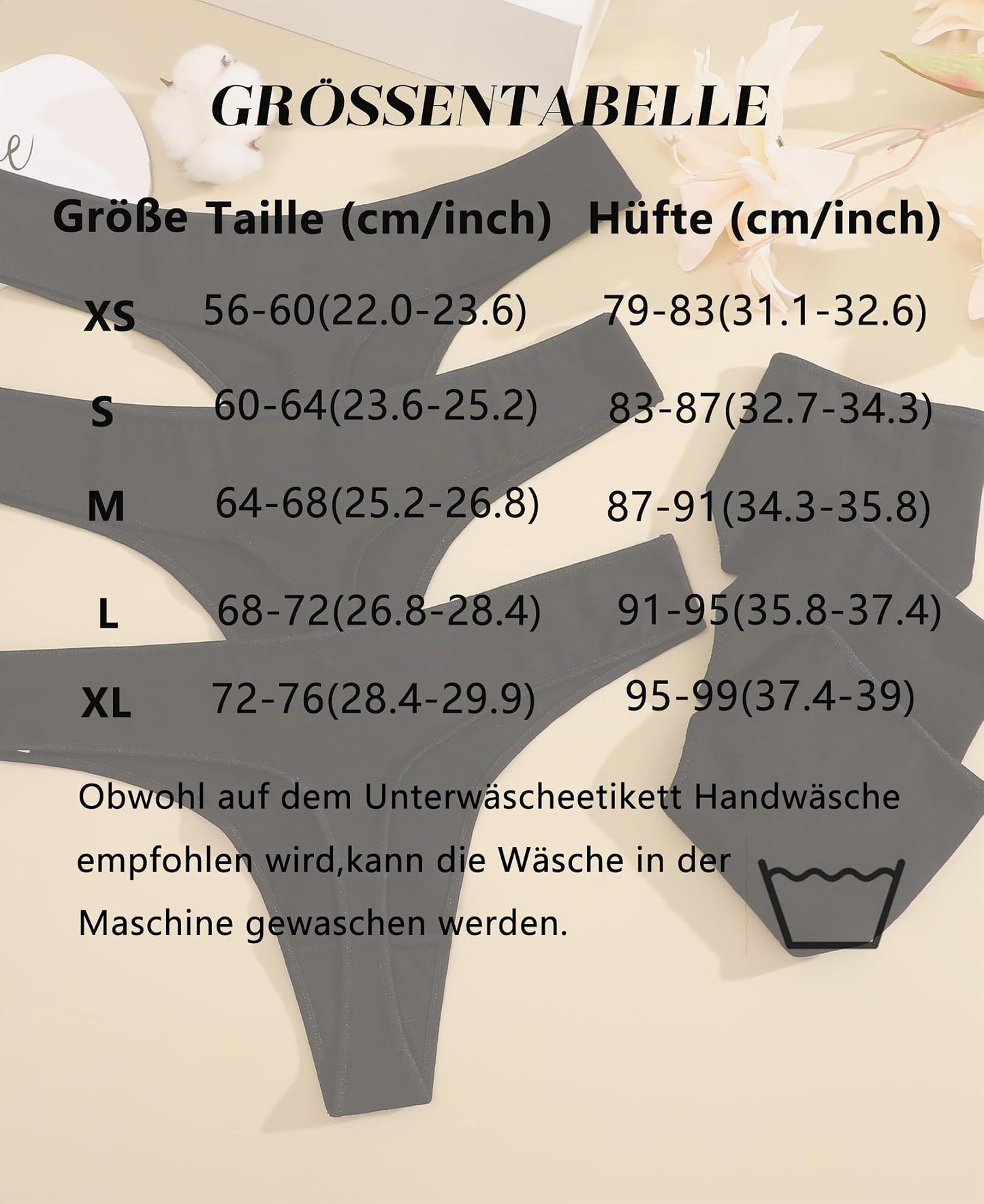 BeReady String Tanga Damen Baumwolle Sexy Unterwäsche Frauen Set Unterhosen Damen Slips Mehrpack Atmungsaktiv Thong Bikini Pantys 6 Pack