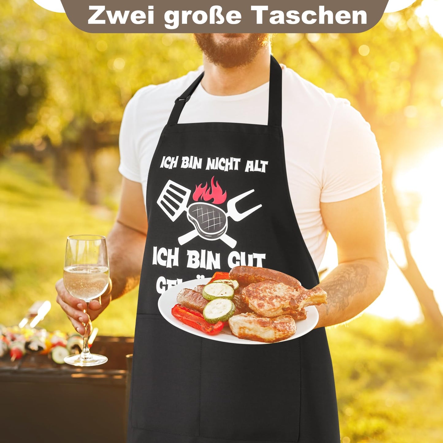 Lustige Kochschürze für Männer,Grillschürze Verstellbare Schürze