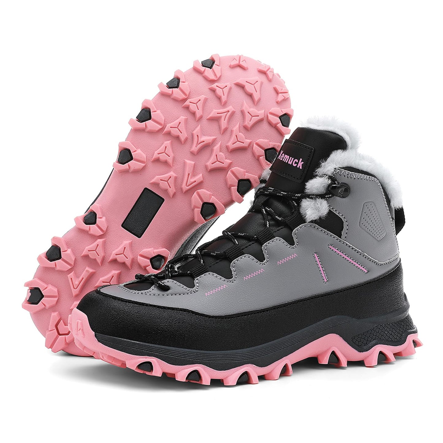 Children's Winter Boots Warm Lined Snow Boots Comfortable Waterproof Boys Girls Non-Slip Hiking Shoes Winter Shoes Size 29-38