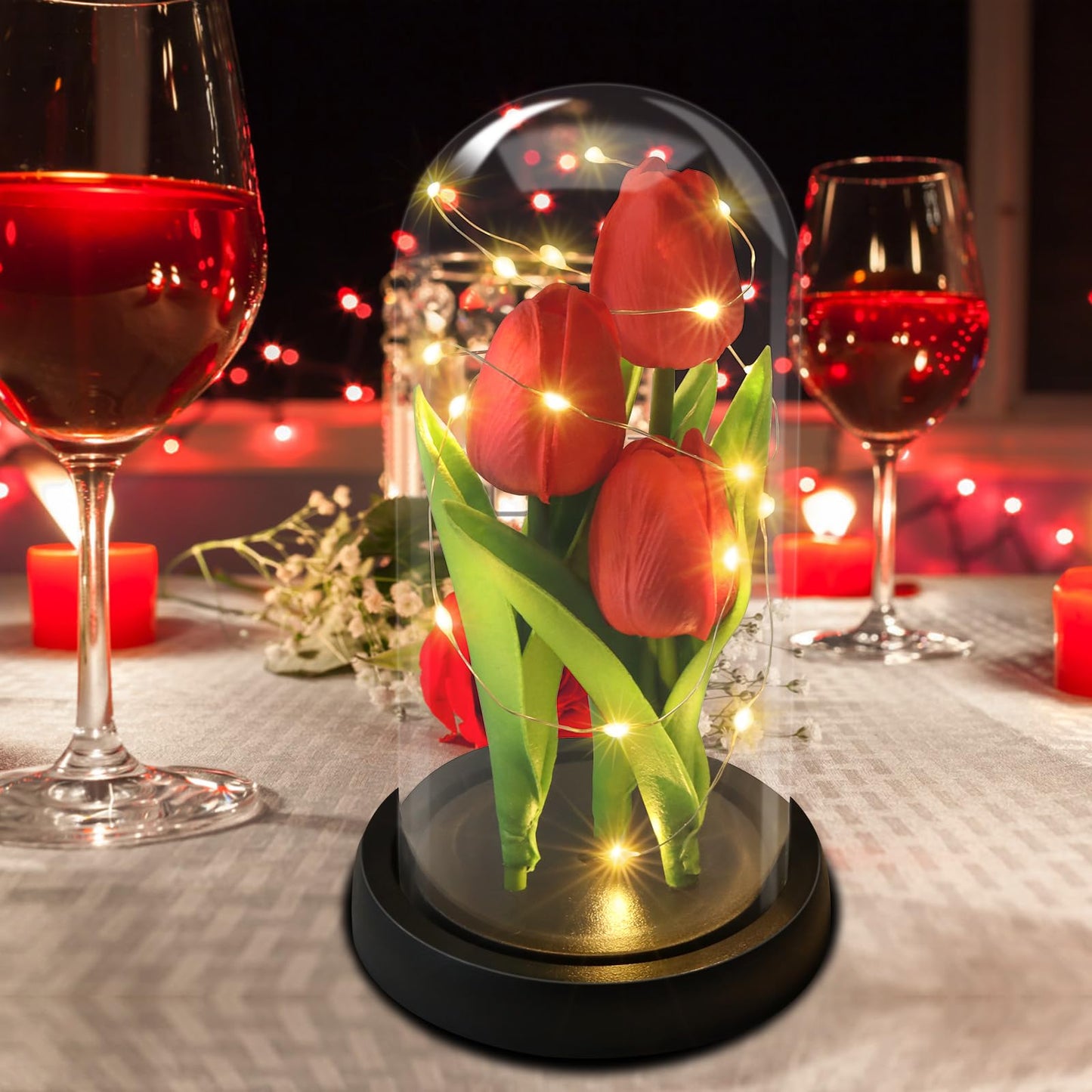 Touloube Geschenke Für Frauen, Galaxy Rose Blume Geschenk, Infinity Rose in Glaskuppel, LED-Lichterkette auf der Kristallrose, Geschenk für Frauen,Hochzeit,Muttertag,Jahrestag und Geburtstag