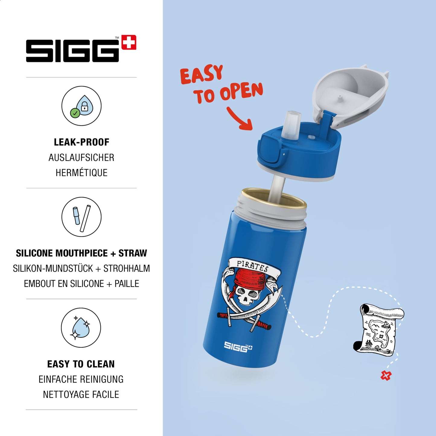 SIGG - Alu Trinkflasche Kinder - Miracle - Mit Trinkhalm - Auslaufsicher - Federleicht - BPA-frei - Klimaneutral Zertifiziert - Schule & Sport - 0,4L
