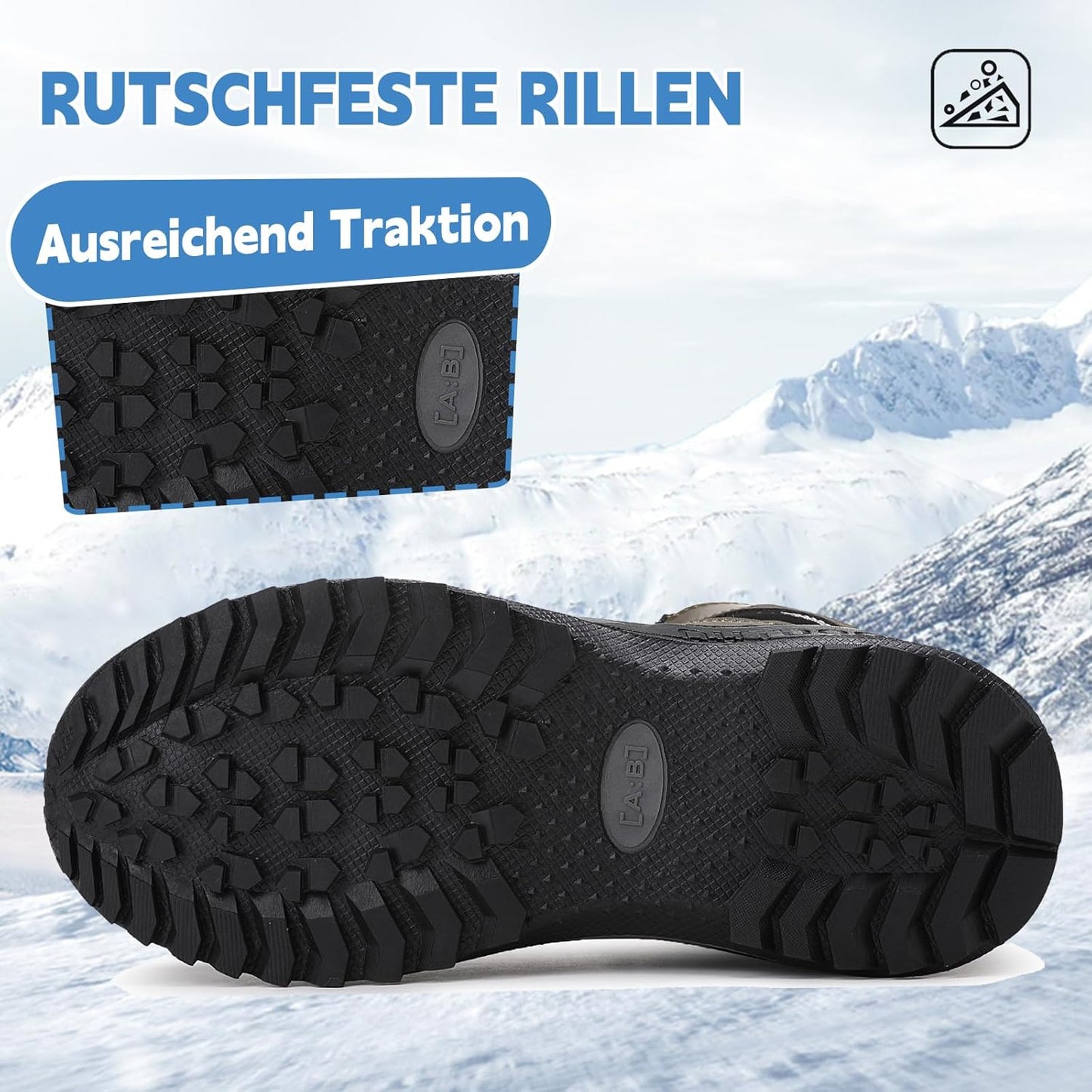 AX BOXING Winter Shoes Boys Hiking Shoes Lined Snow Boots Children Warm Lining Trekking Shoes Non-Slip Winter Boots Outdoor EU 34-40