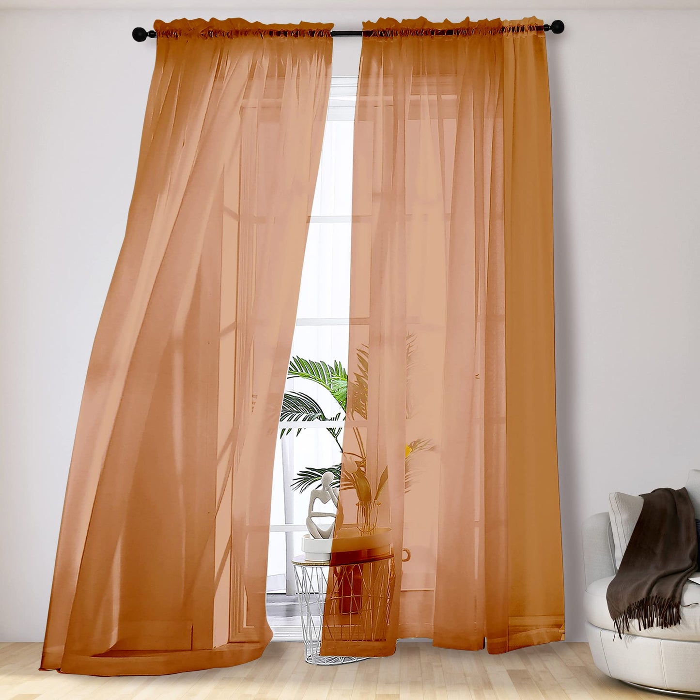 OVZME Extra Lange, durchsichtige Vorhänge, 241,3 cm Länge für französische Tür, Stangentasche, Voile, Fensterbehandlung für Wohnzimmer, Marineblau, 2 Paneele à 42 x 95 l