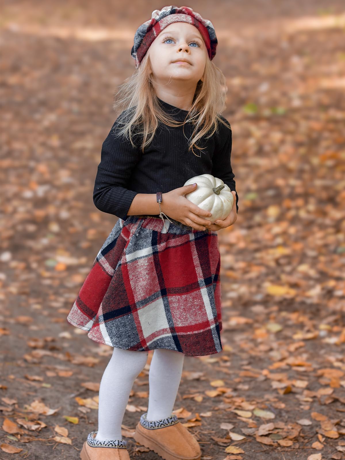 Miipat Toddler Girls Clothing Set Girls Outfits Set Long Sleeve Pullover Tops with Mini Skirt Sets Spring Autumn Baby Clothing Sets Girls Dresses