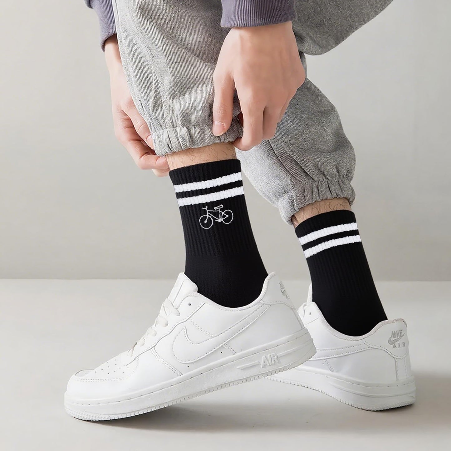HUKUMA Rennrad Socken,35-46 Fahrradsocken Herren,Fahrrad Geschenk für Herren Damen,Rennrad Zubehör,Fahrradfahrer Tennissocken Accessoires,Lustiges Geschenk für Geburtstag Männer und Frauen
