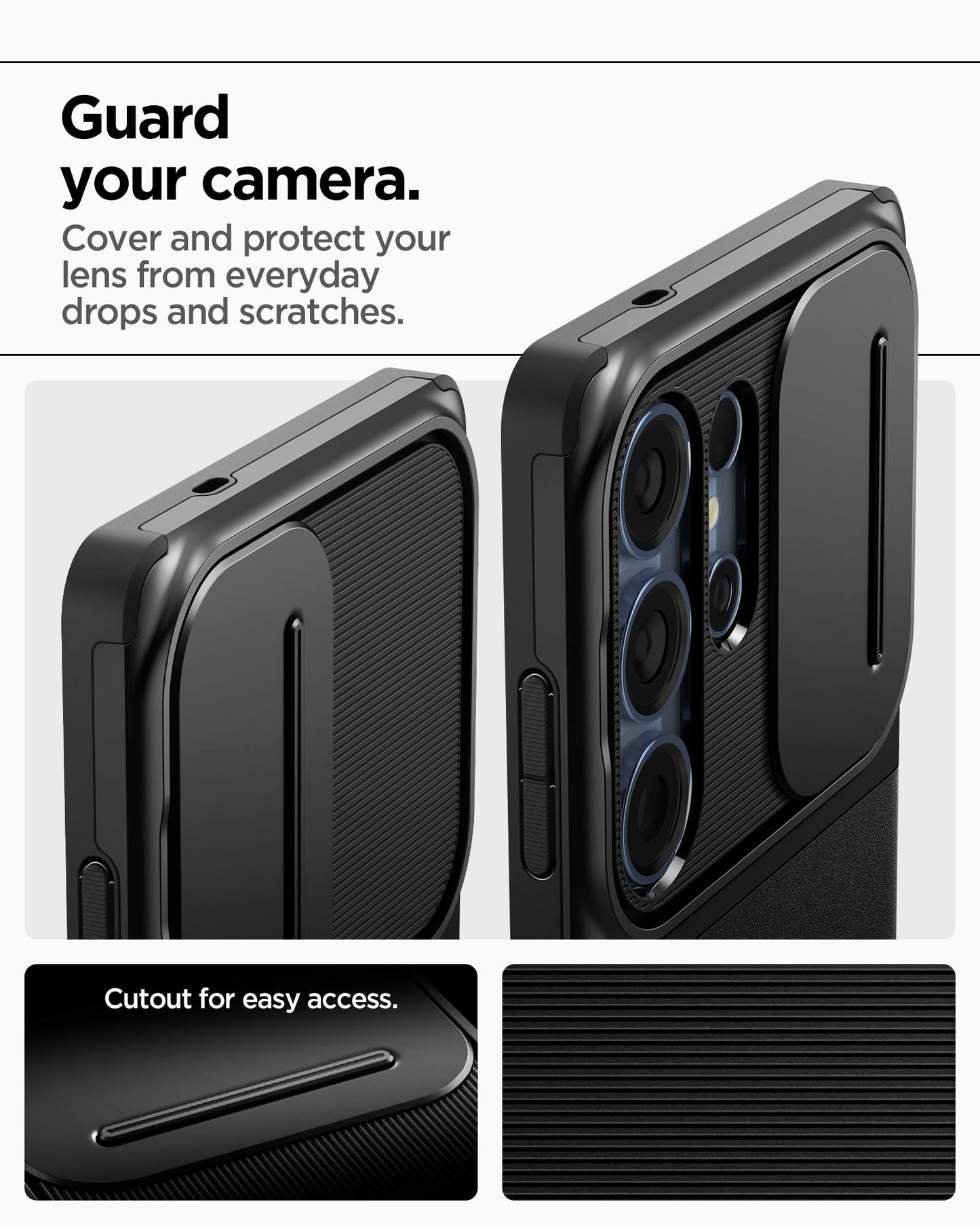 Spigen Optik Armor Case Compatible with Samsung Galaxy S25 Ultra - Black