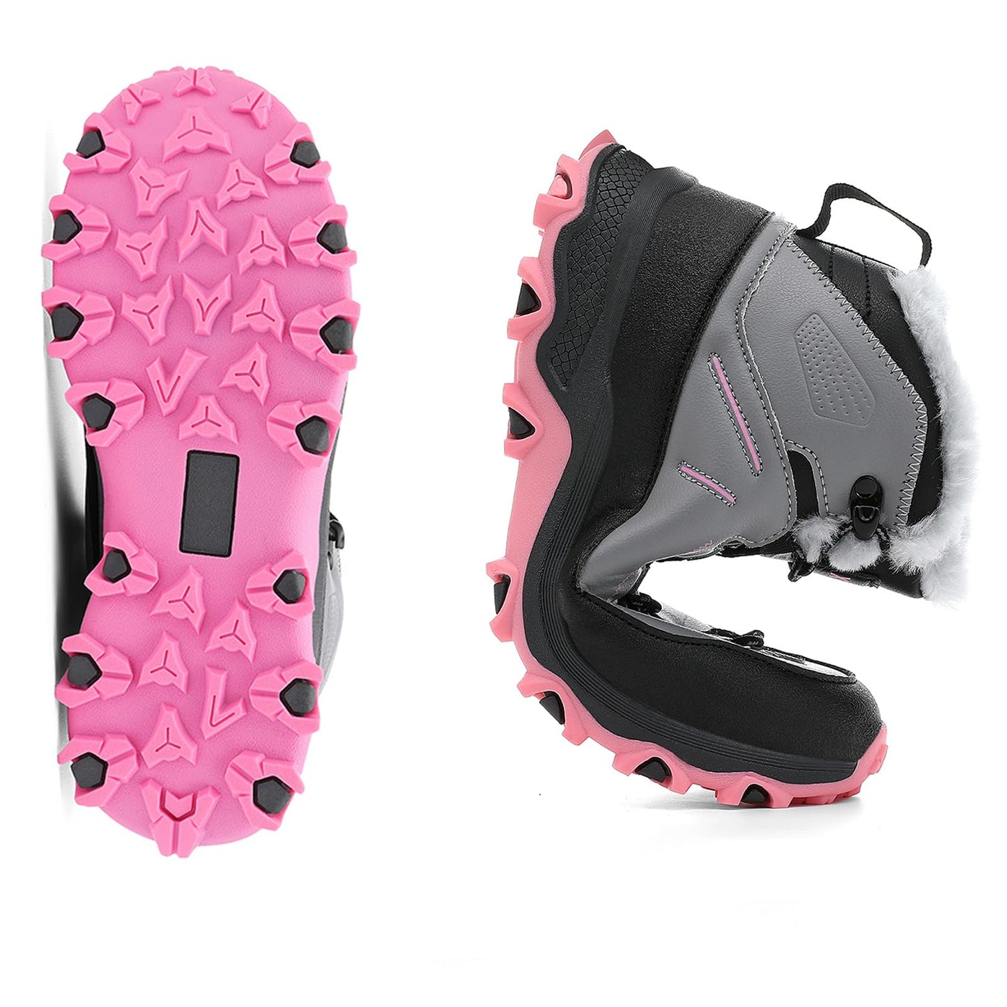 Children's Winter Boots Warm Lined Snow Boots Comfortable Waterproof Boys Girls Non-Slip Hiking Shoes Winter Shoes Size 29-38