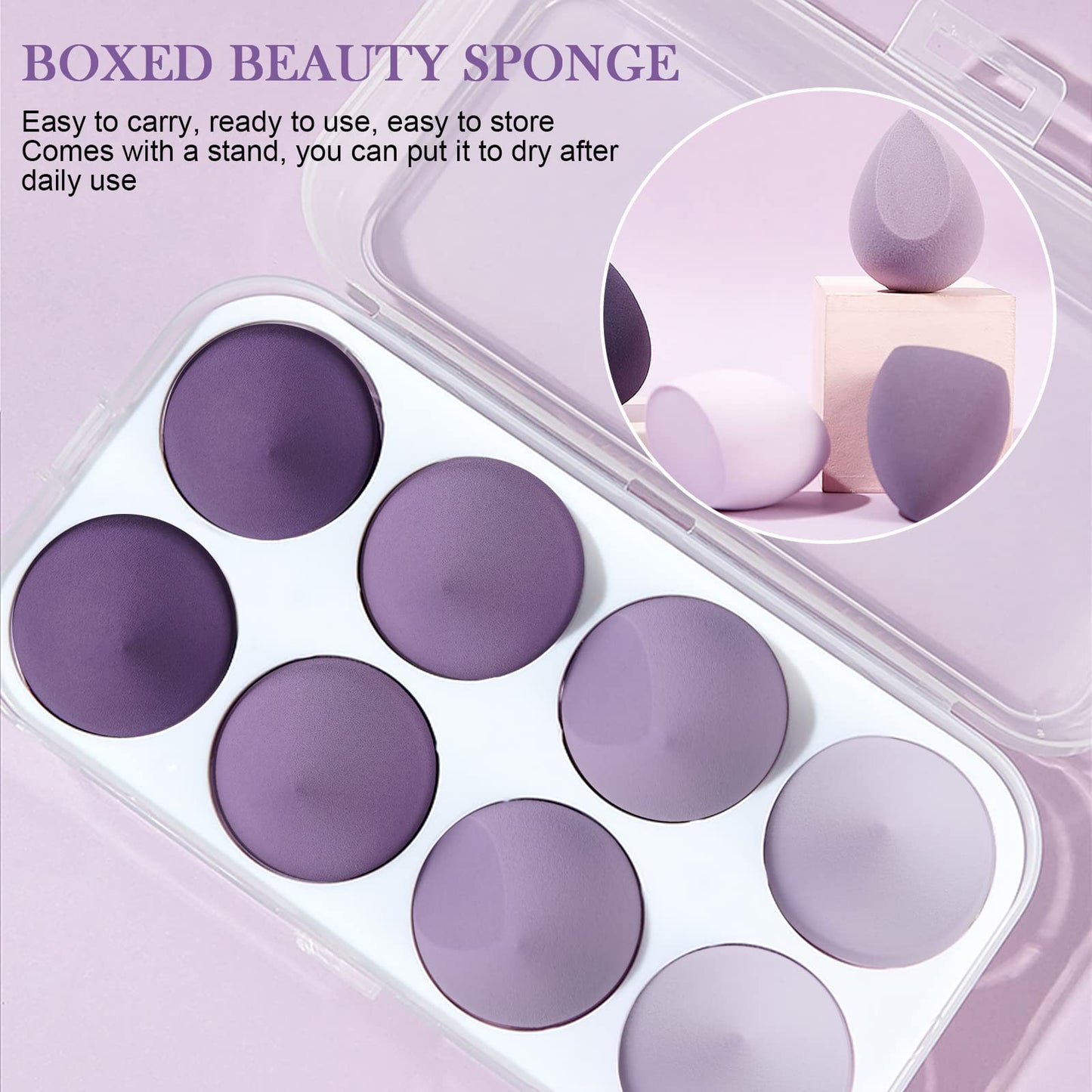 AUAUY 4 PCS Make up Schwamm Set, Foundation Blending Beauty Sponge, Beauty Makeup Schwämme Blender für Flüssigkeit Foundation Puder Sonnenschutz und Creme mit 1 Schwammhalter, 1 Puderquaste