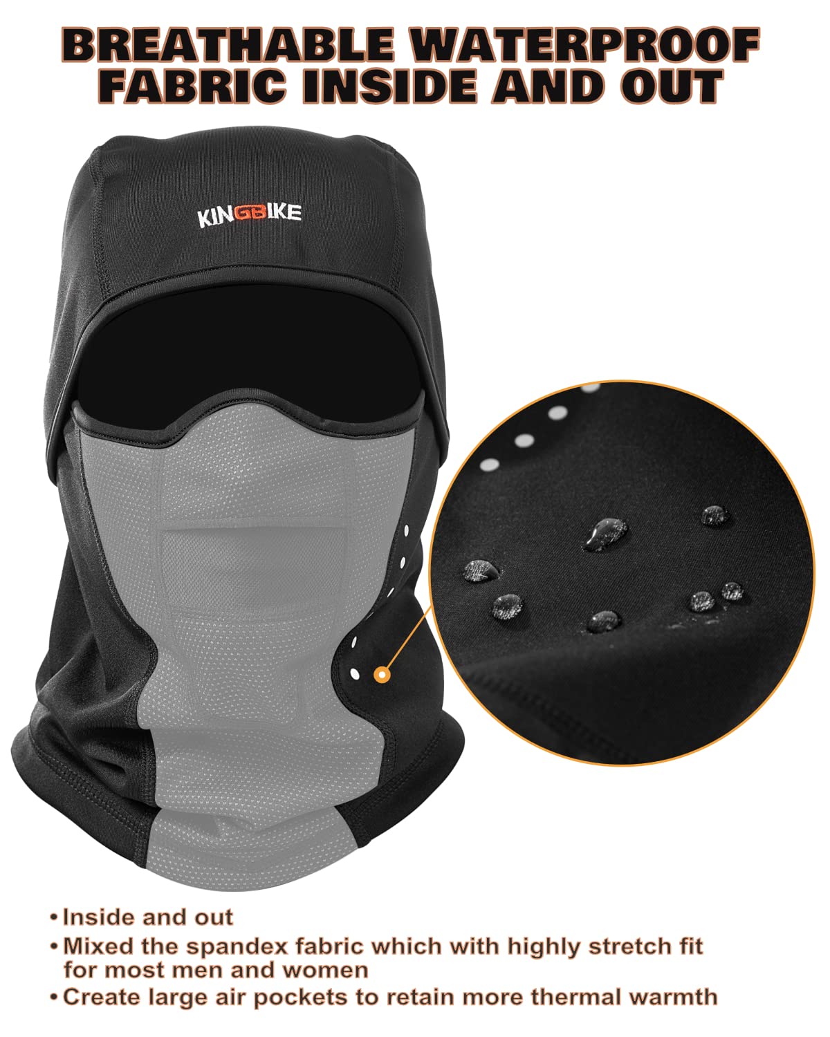 KINGBIKE Balaclava Motorcycle Bicycle Winter Sports Ski Mask Outdoor Warm Windproof Anti-Fog Universal Size for Men Women
