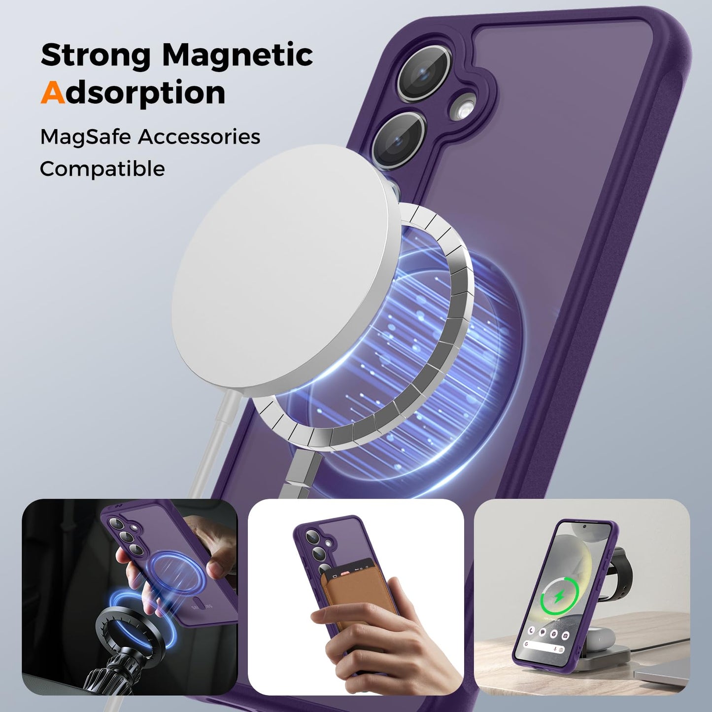 für Samsung Galaxy S25 Ultra Hülle für Magsafe, Magnetisch Handyhülle für S25 Ultra Hülle, Kameraschutz Stoßfeste Kratzfeste Durchscheinende Schutzhülle für Samsung S25 Ultra Case, Schwarz