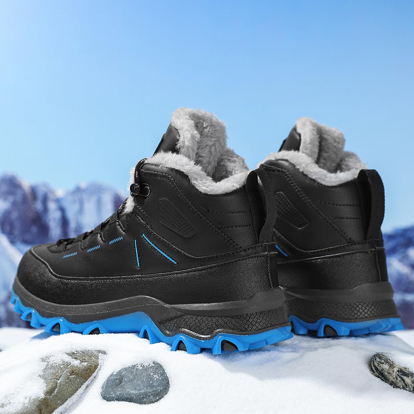 Children's Winter Boots Warm Lined Snow Boots Comfortable Waterproof Boys Girls Non-Slip Hiking Shoes Winter Shoes Size 29-38