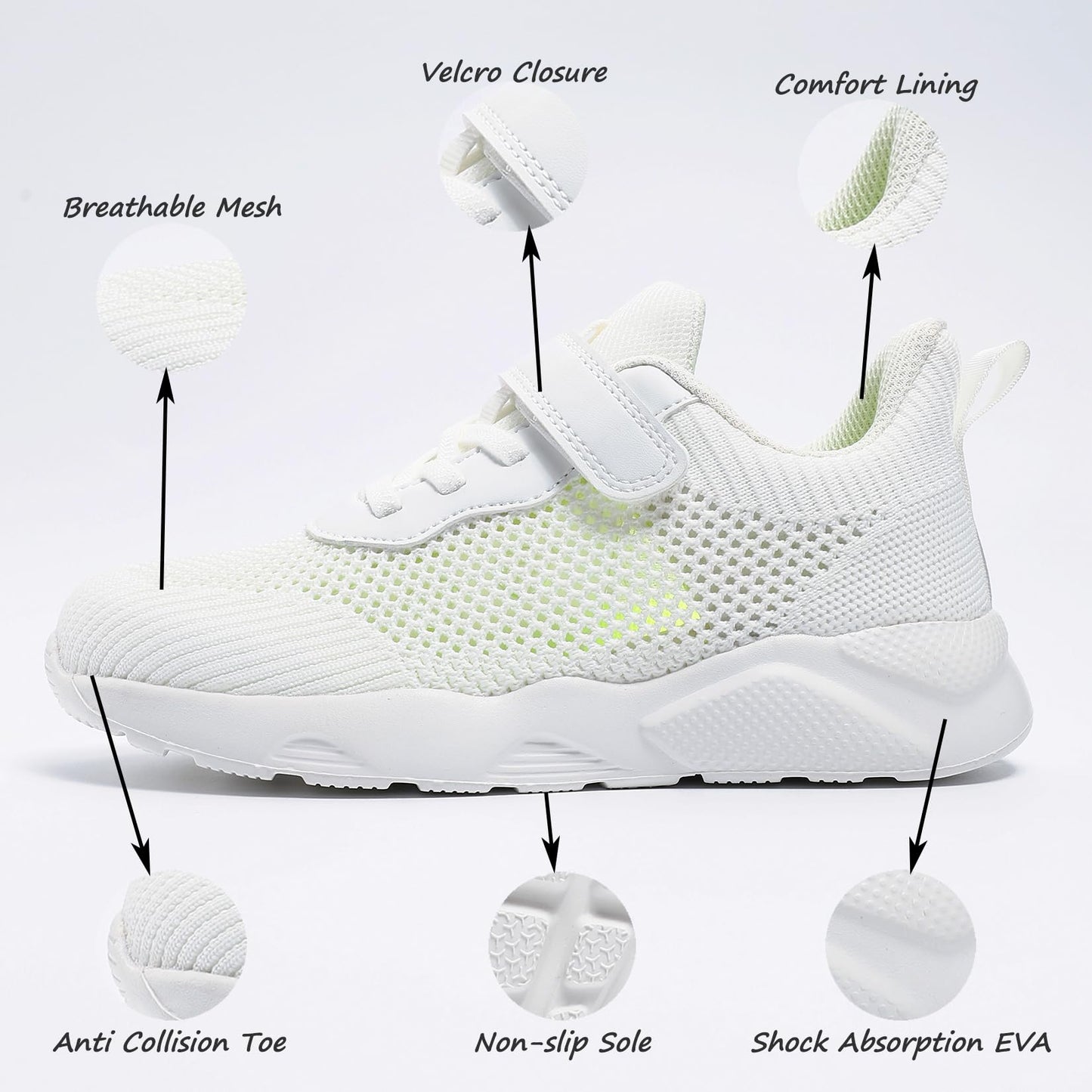 Yeeteepot Kinder Turnschuhe Jungen Mädchen Sportschuhe Atmungsaktiv Laufschuhe Leichte Hallenschuhe rutschfest Sneaker Freizeit Tennisschuhe Fitnessschuhe
