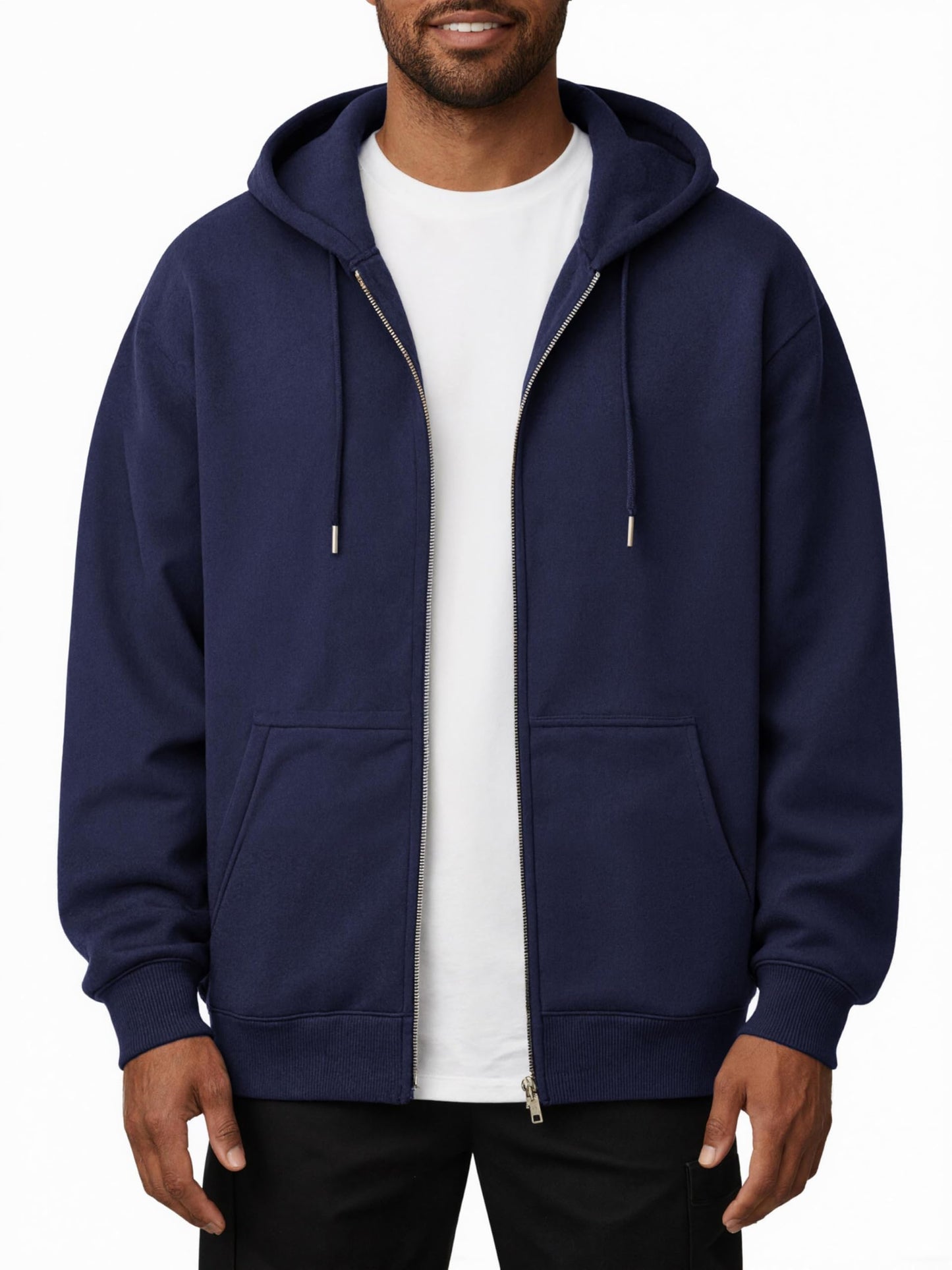 Oyamiki Hoodie Herren Langarm Kapuzenjacke Reißverschluss Sweatjacke Fleece Kapuzenpullover Lässige Kapuze Jacke Sweatshirt Pullover mit Taschen