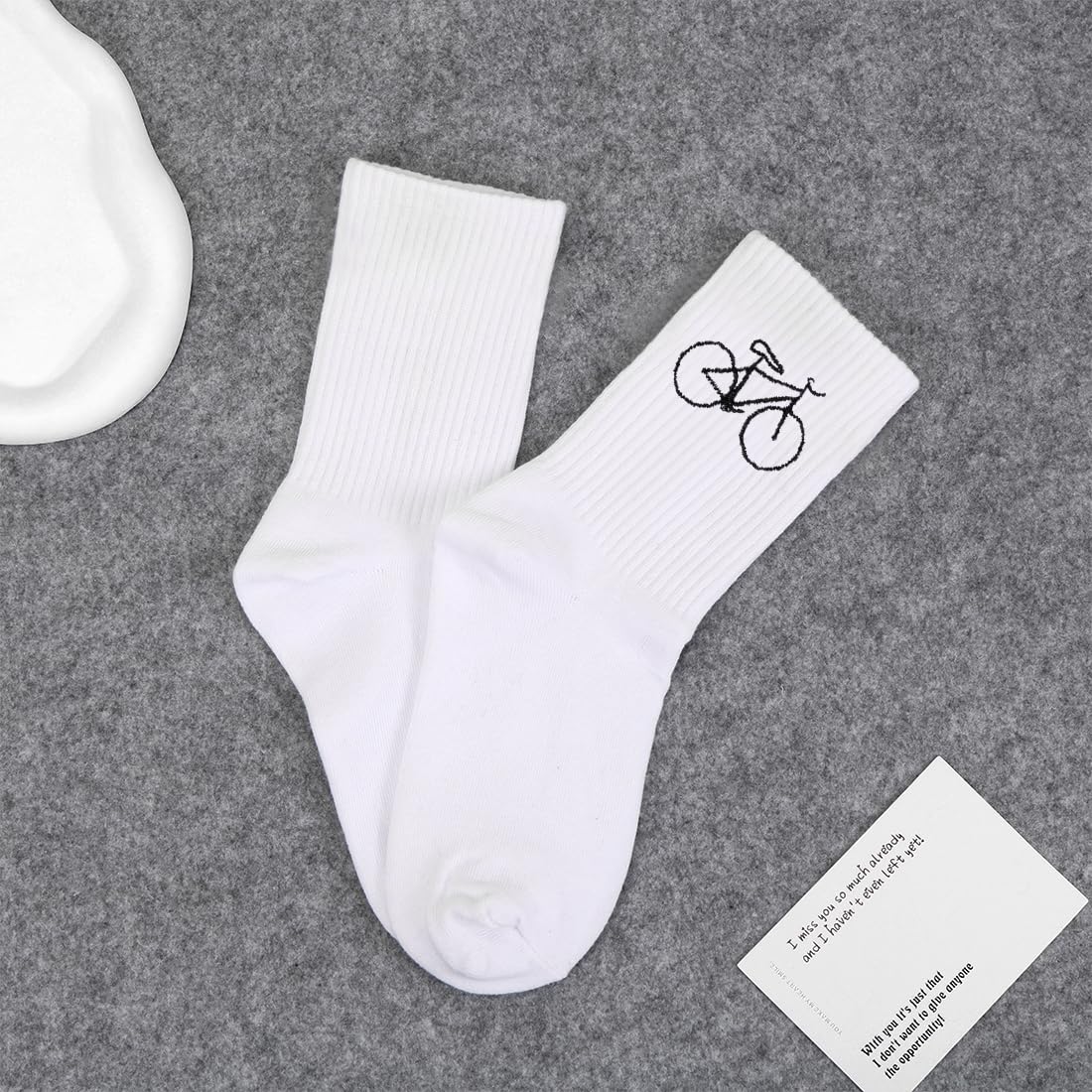HUKUMA Rennrad Socken,35-46 Fahrradsocken Herren,Fahrrad Geschenk für Herren Damen,Rennrad Zubehör,Fahrradfahrer Tennissocken Accessoires,Lustiges Geschenk für Geburtstag Männer und Frauen