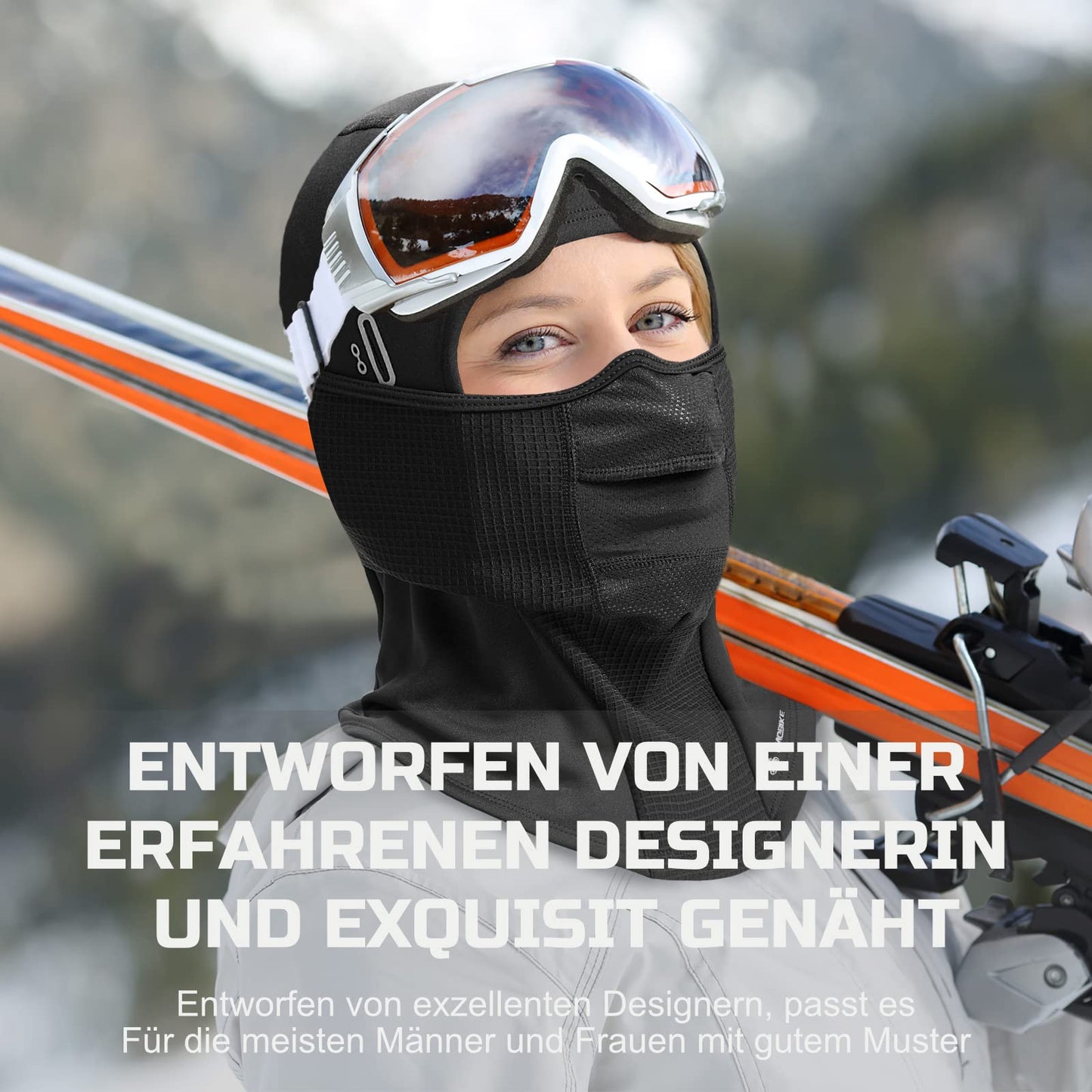 KINGBIKE Balaclava Motorcycle Bicycle Winter Sports Ski Mask Outdoor Warm Windproof Anti-Fog Universal Size for Men Women