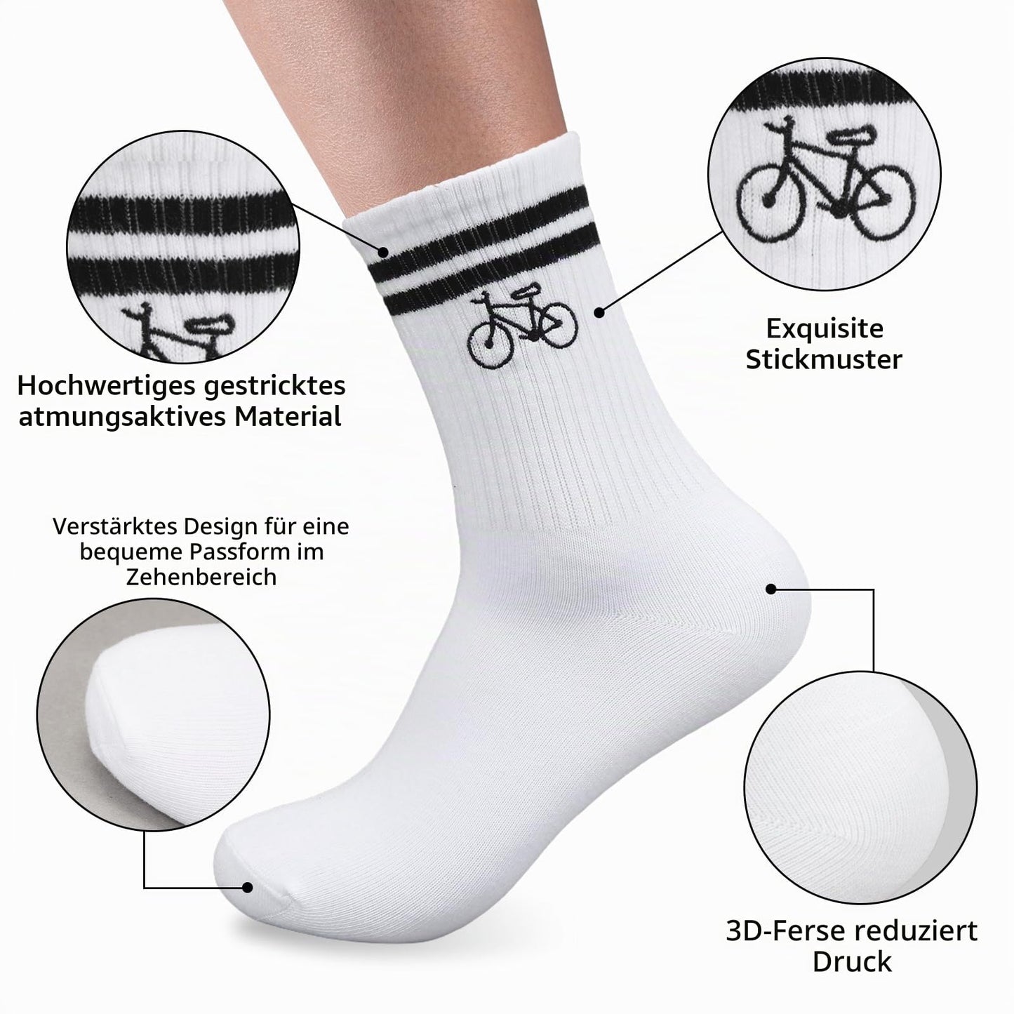 HUKUMA Rennrad Socken,35-46 Fahrradsocken Herren,Fahrrad Geschenk für Herren Damen,Rennrad Zubehör,Fahrradfahrer Tennissocken Accessoires,Lustiges Geschenk für Geburtstag Männer und Frauen
