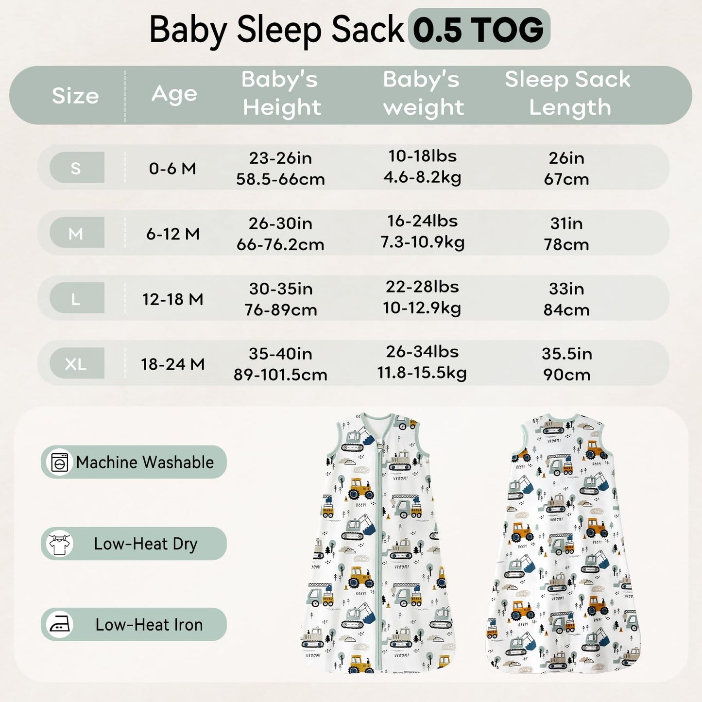 Unnivoll Schlafsack Baby 1.5 Tog Babyschlafsack 0-6 Monate 2er Pack Schlafsack Winter Herbst 67 cm für Jungen Mädchen Neugeborene Kaffee
