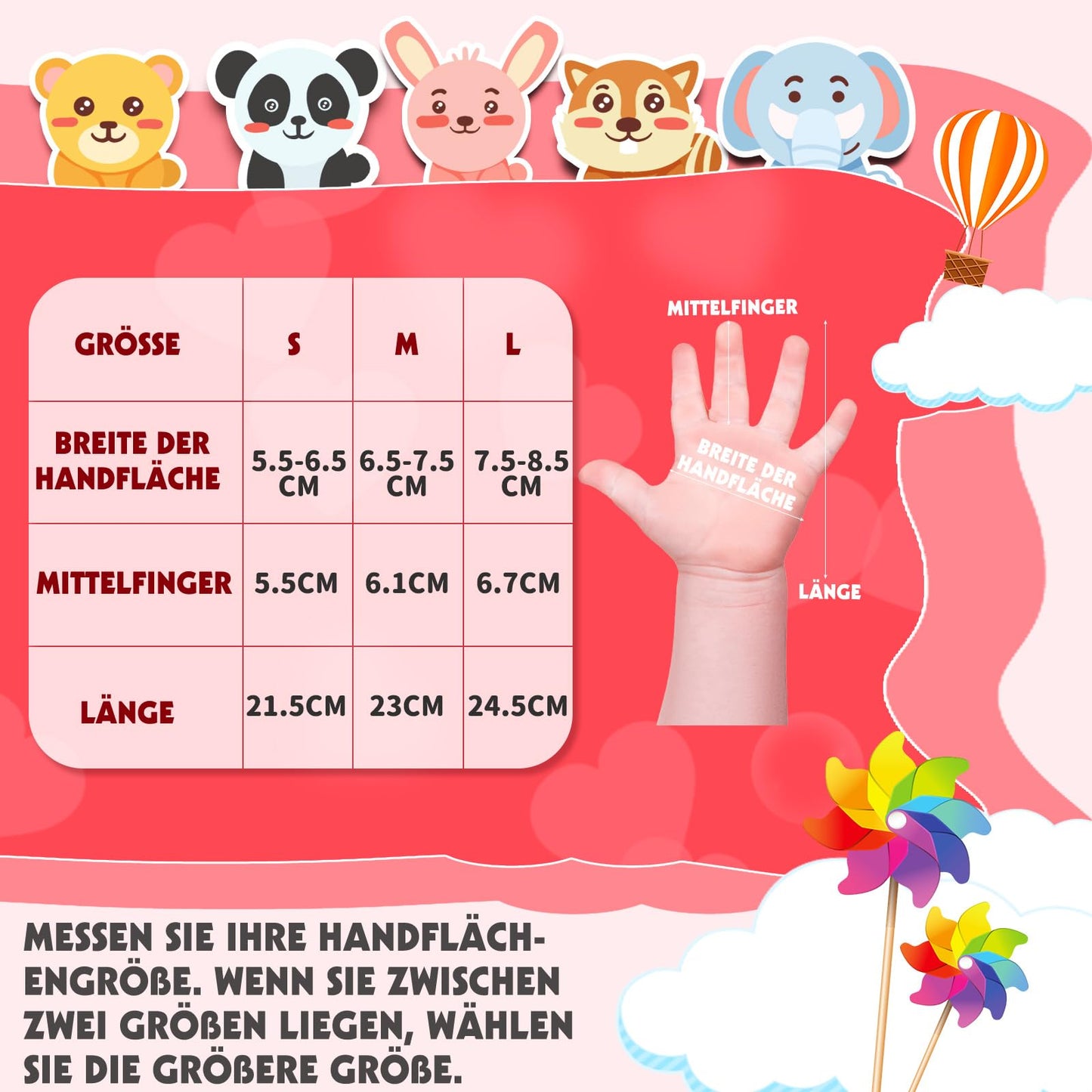 WESTGIRL Children’s Winter Gloves, Windproof, Warm Ski Gloves, Thermal Fleece, Water-Repellent Cartoon Snow Gloves, Outdoor Gloves for Snowboarding, Cycling, for Boys and Girls Aged 3–12 Years