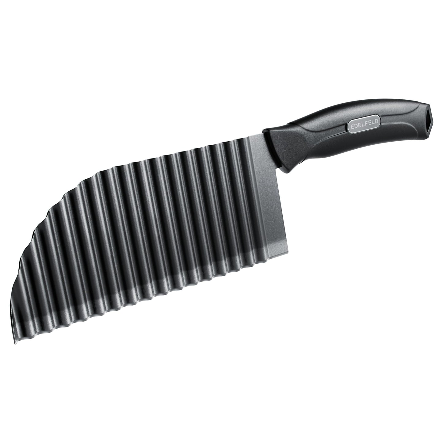EDELFELD Wellenschneider für Pommes, Obst & Gemüse [TESTSIEGER] - Spülmaschinengeeignetes Wellenmesser mit Titanklinge - Riffelmesser für Erwachsene & Kinder - BLW Wellenschnittmesser aus Edelstahl
