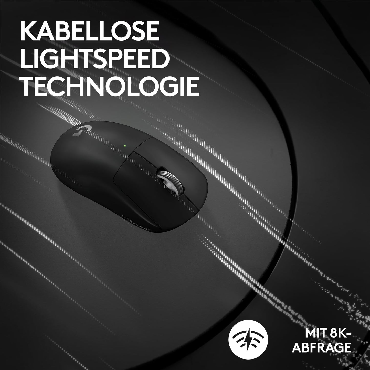 Logitech G PRO X SUPERLIGHT 2 LIGHTSPEED Kabellose Gaming-Maus, West Europa Verpackung, Lightweight, 60g, 8K-Abrufrate, 44K DPI, 5 programmierbare Tasten, USB-C, PC & Mac - Schwarz