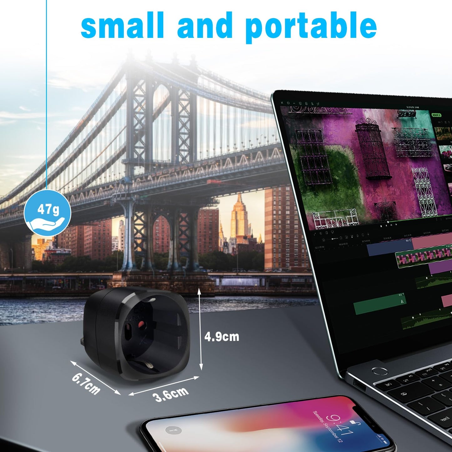 Reiseadapter USA 2Stück，USA Adapter Steckdose Deutschland Plug ，Adapter USA Deutschland Stecker für EU zu Amerika/Kanada/Mexiko/Thailand usw,Typ B Reisestecker Stromadapter,Weiß