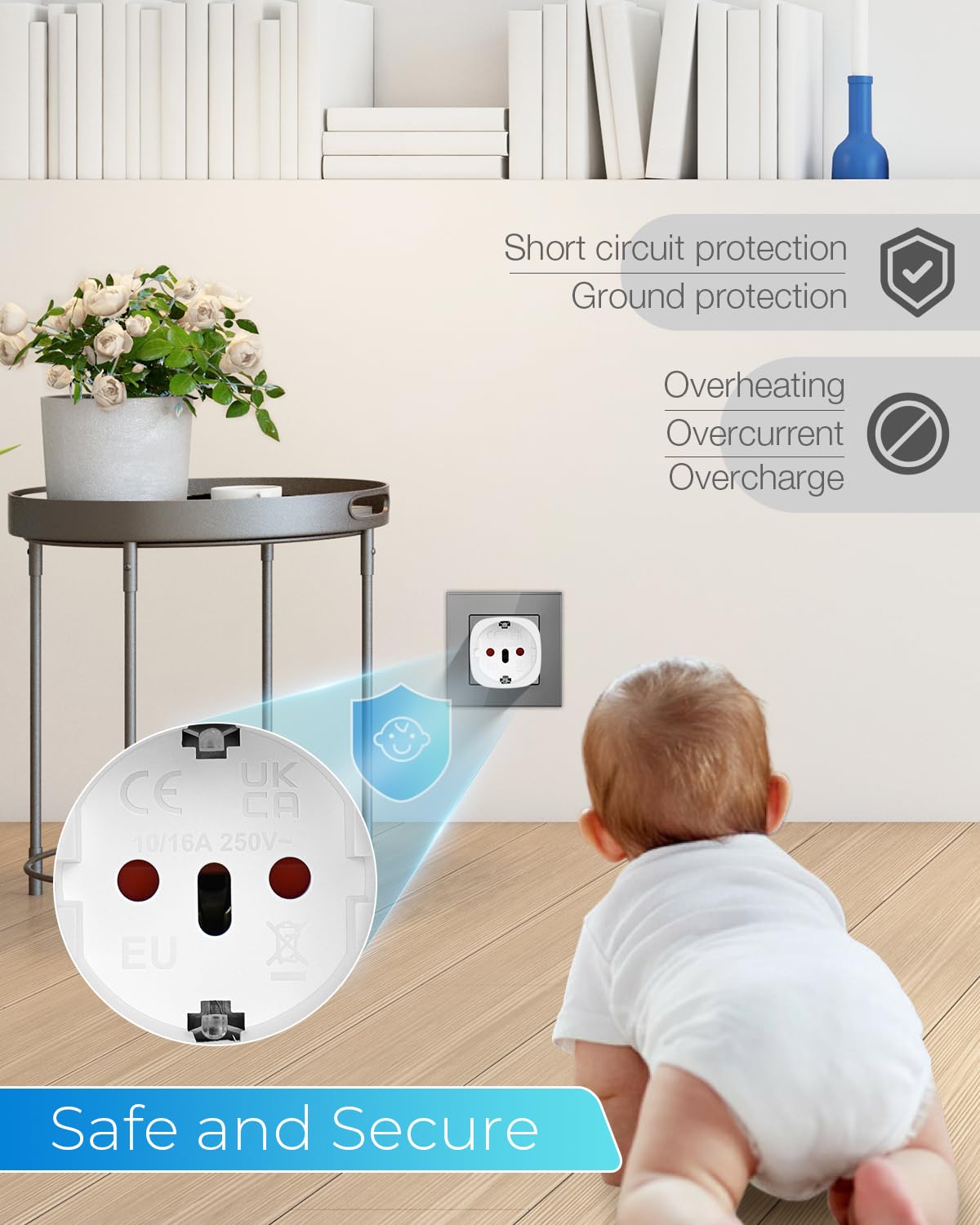 Reiseadapter USA 2Stück，USA Adapter Steckdose Deutschland Plug ，Adapter USA Deutschland Stecker für EU zu Amerika/Kanada/Mexiko/Thailand usw,Typ B Reisestecker Stromadapter,Weiß