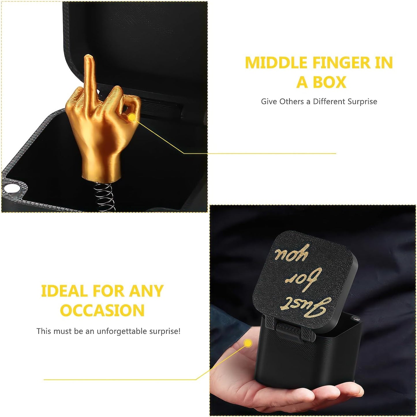 Mittelfinger Geschenk Box, Mittelfinger in Der Box, Middle Finger Surprise Gift BoxesMittelfinger in Einer Boxes, Prank Geschenkbox Christmas Neuheit Spaß Streich Geschenke Büro Deko