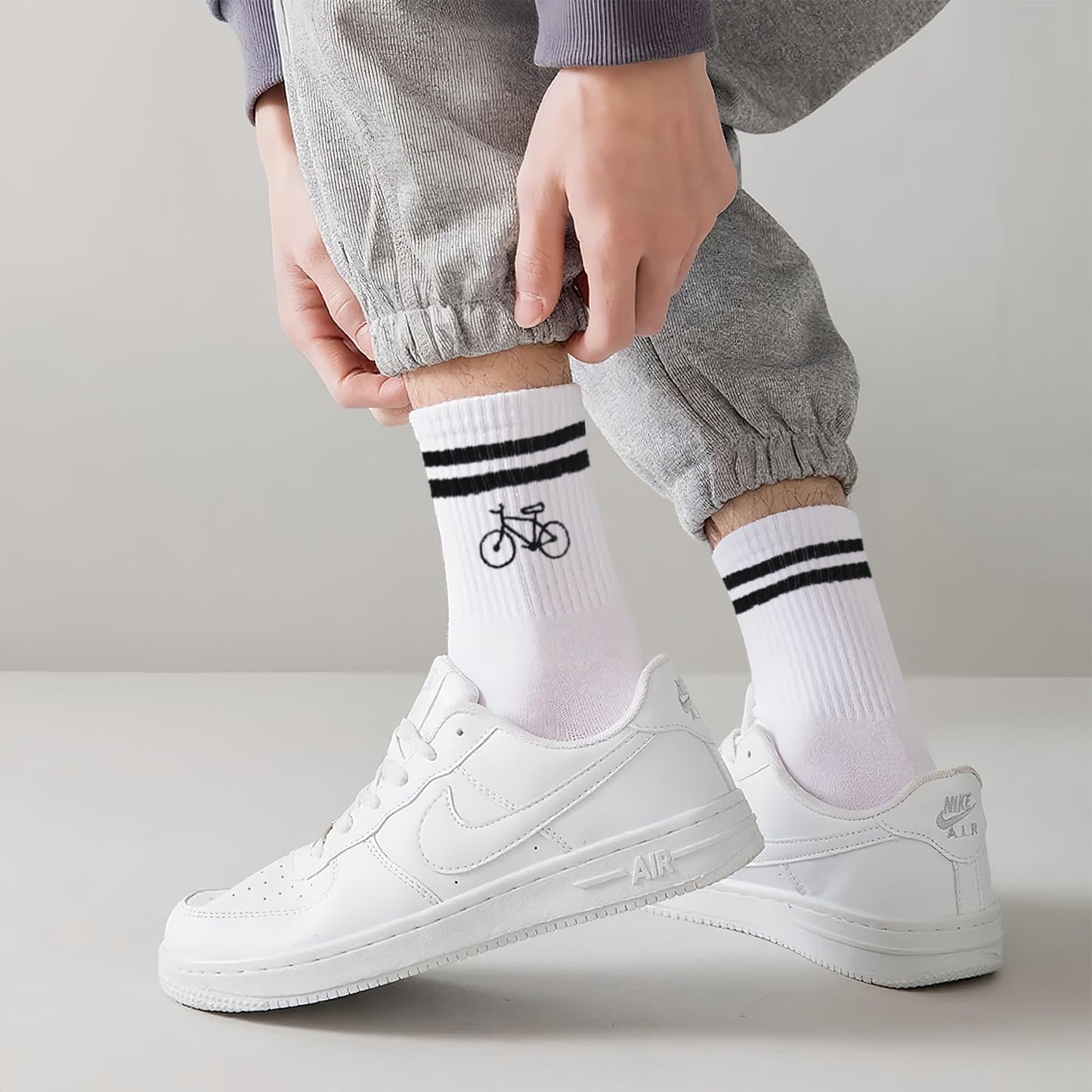 HUKUMA Rennrad Socken,35-46 Fahrradsocken Herren,Fahrrad Geschenk für Herren Damen,Rennrad Zubehör,Fahrradfahrer Tennissocken Accessoires,Lustiges Geschenk für Geburtstag Männer und Frauen