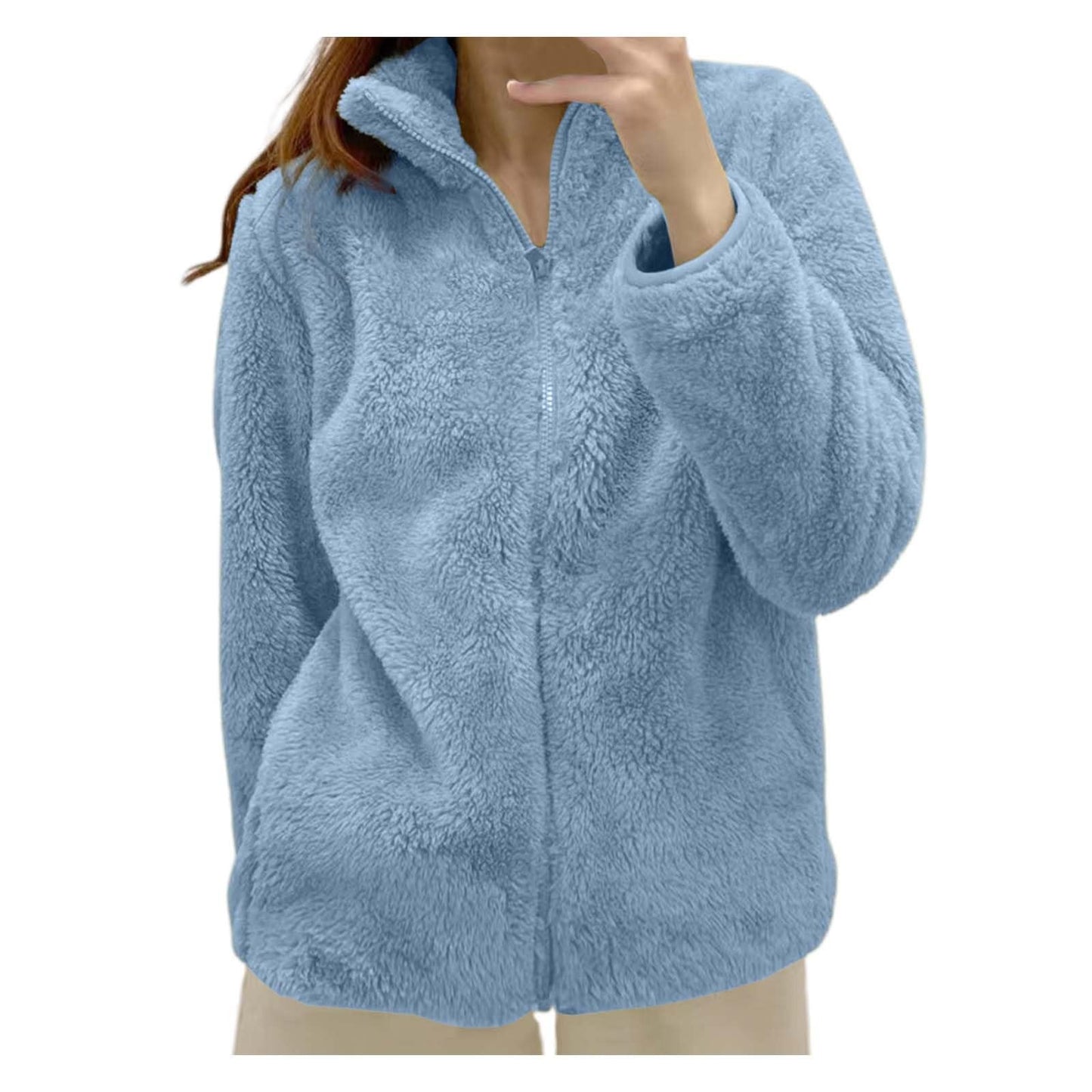 Teddyjacke Damen Winter Teddyfleece Jacke Winterjacke Thermal Warm Teddy Wintermantel Fleecejacke Flauschig Plüschjacke Outdoor Fleecemantel 2026