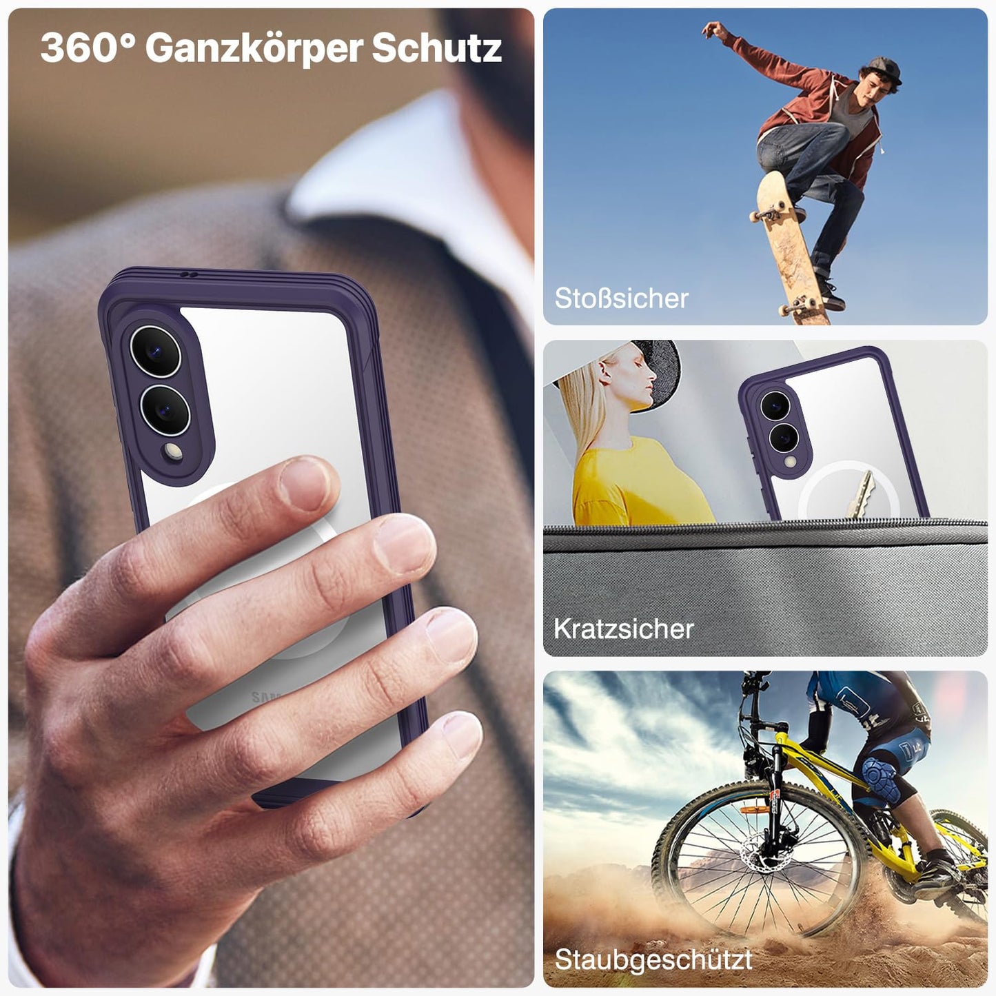 CENHUFO Privacy Screen Case for Samsung Galaxy S25 Ultra, Magnetic Mobile Phone Case with Built-in Privacy Tempered Glass Screen Protector and Camera Protection, 360 Degree Protective Case, Shockproof