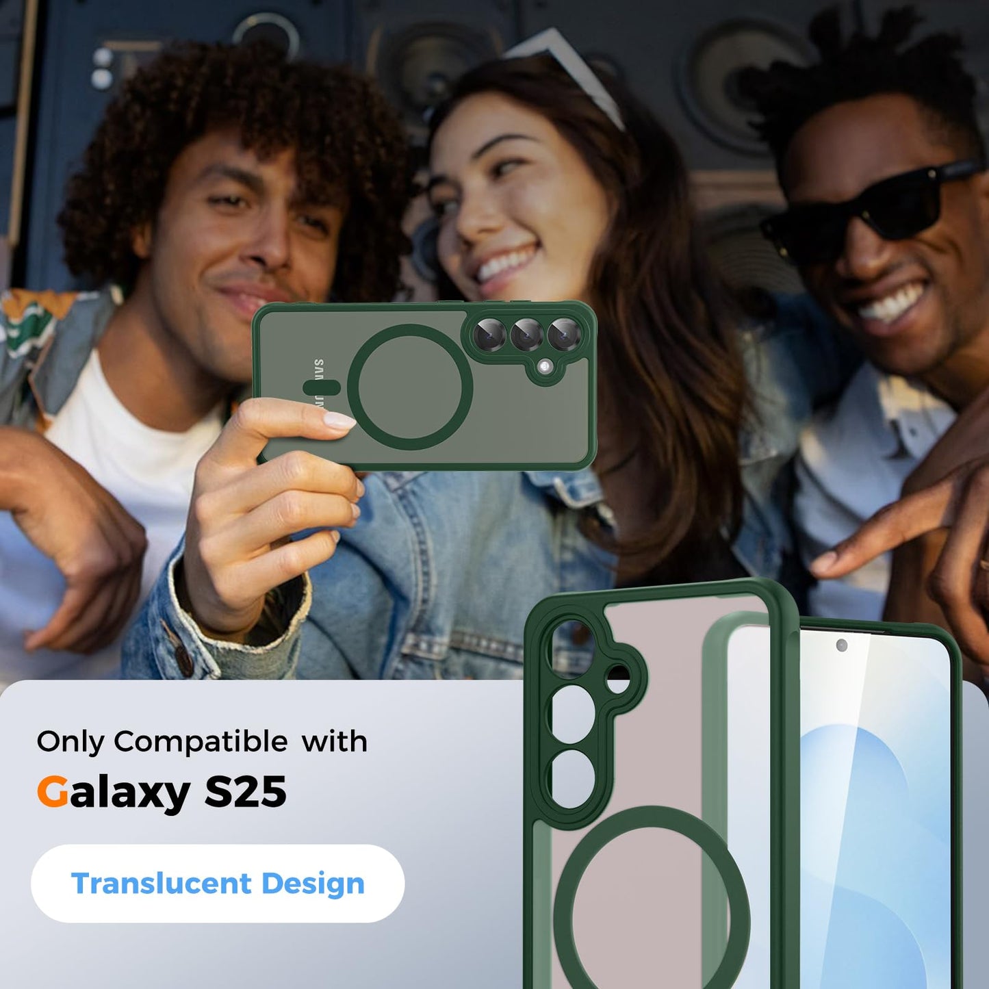 für Samsung Galaxy S25 Ultra Hülle für Magsafe, Magnetisch Handyhülle für S25 Ultra Hülle, Kameraschutz Stoßfeste Kratzfeste Durchscheinende Schutzhülle für Samsung S25 Ultra Case, Schwarz