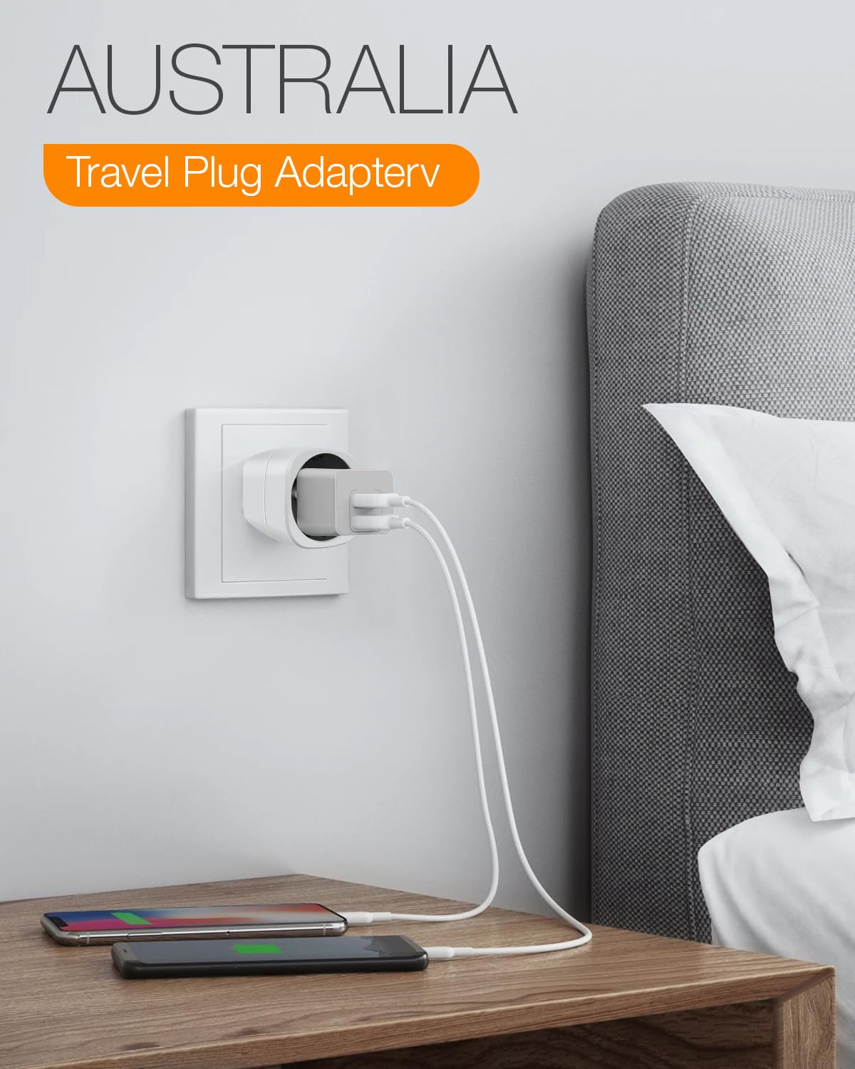 Reiseadapter USA 2Stück，USA Adapter Steckdose Deutschland Plug ，Adapter USA Deutschland Stecker für EU zu Amerika/Kanada/Mexiko/Thailand usw,Typ B Reisestecker Stromadapter,Weiß