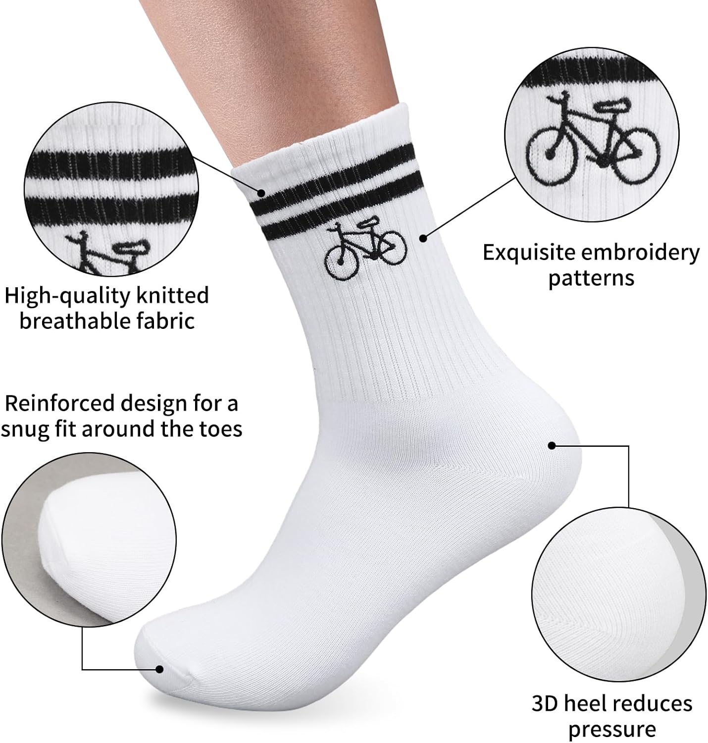 HUKUMA Rennrad Socken,35-46 Fahrradsocken Herren,Fahrrad Geschenk für Herren Damen,Rennrad Zubehör,Fahrradfahrer Tennissocken Accessoires,Lustiges Geschenk für Geburtstag Männer und Frauen