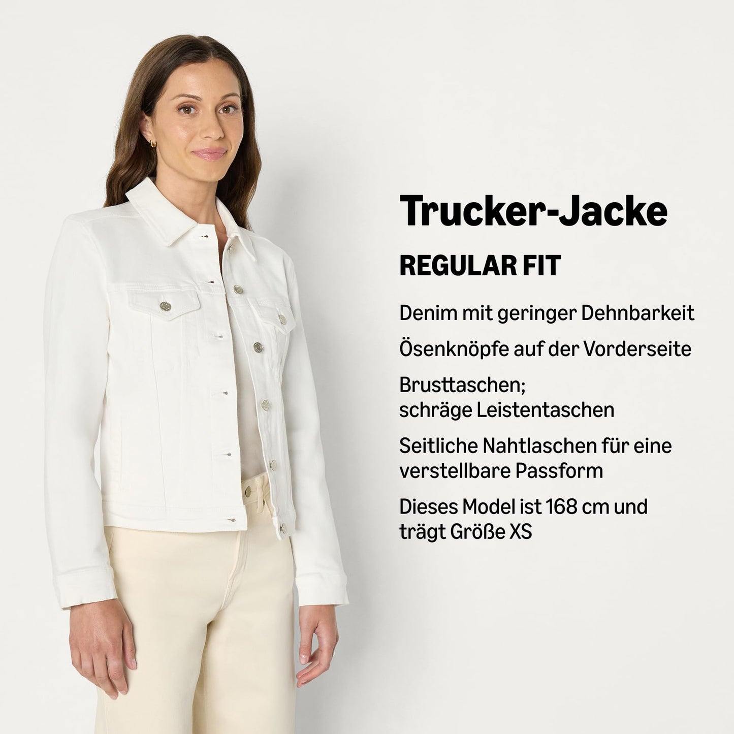 Amazon Essentials Damen Trucker-Jacke aus Denim Mit Taschen
