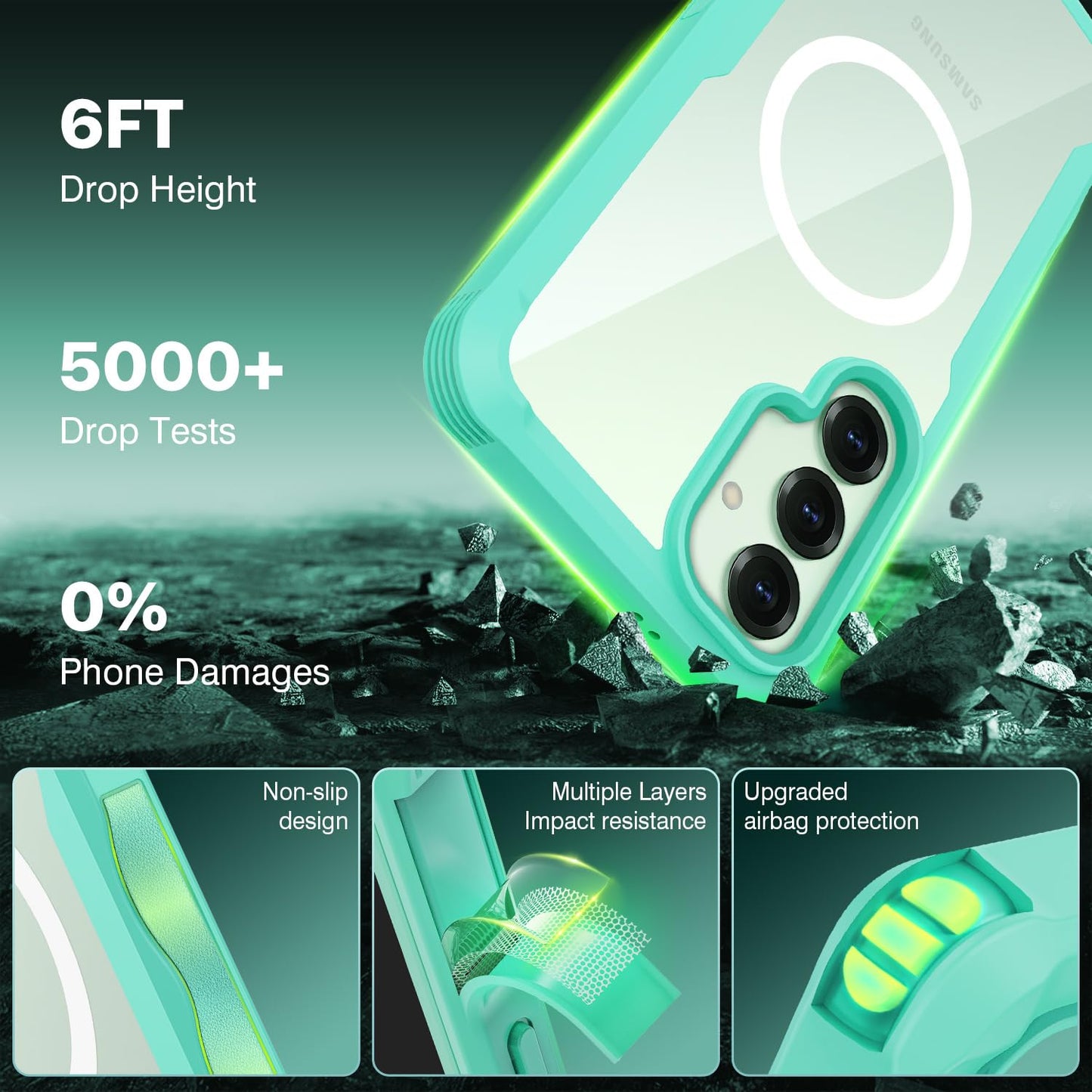 CENHUFO Privacy Screen Case for Samsung Galaxy S25 Ultra, Magnetic Mobile Phone Case with Built-in Privacy Tempered Glass Screen Protector and Camera Protection, 360 Degree Protective Case, Shockproof