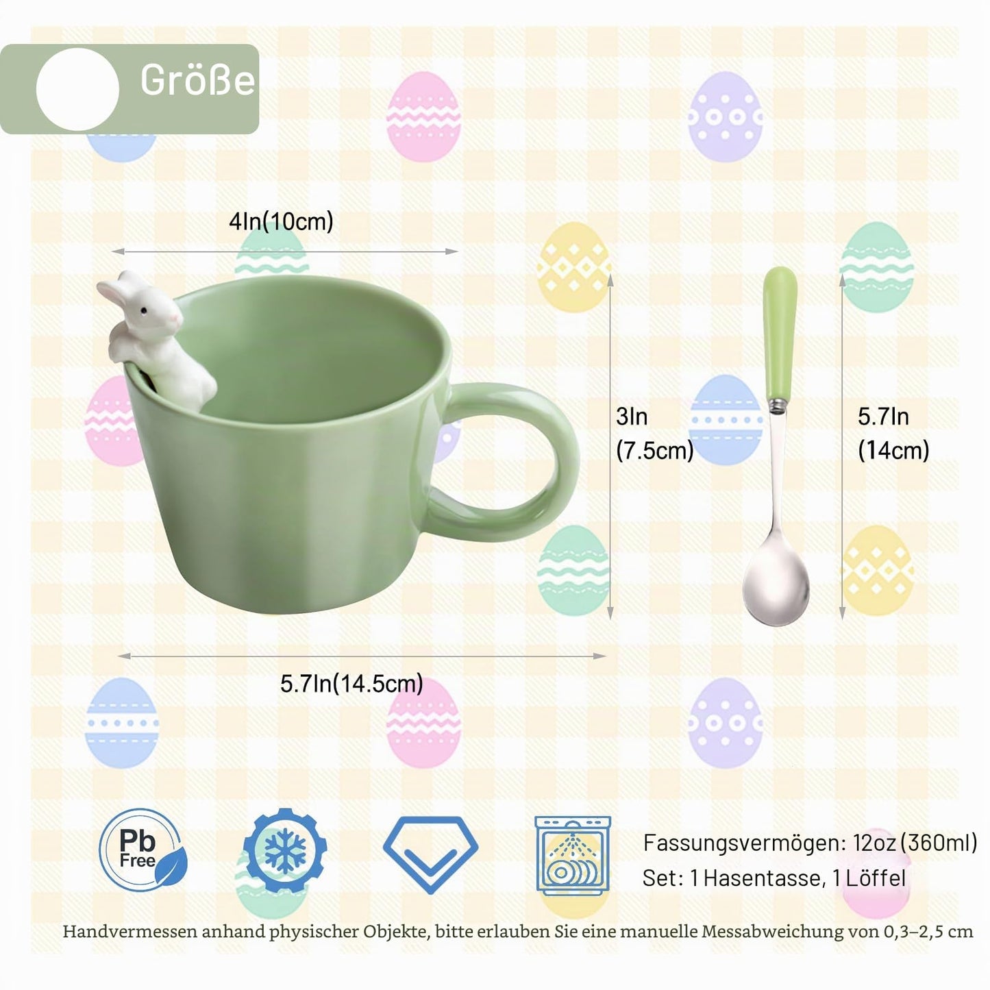 BigNoseDeer Süße Sachen Keramik Katze Kaffeetasse Teetasse Deckel Löffel Lustige Tassen Geschenke für Frauen Kaffeebecher 3D Tasse Personalisiert Cappuccino Tasse Beste Freundin Weihnachten Geschenk