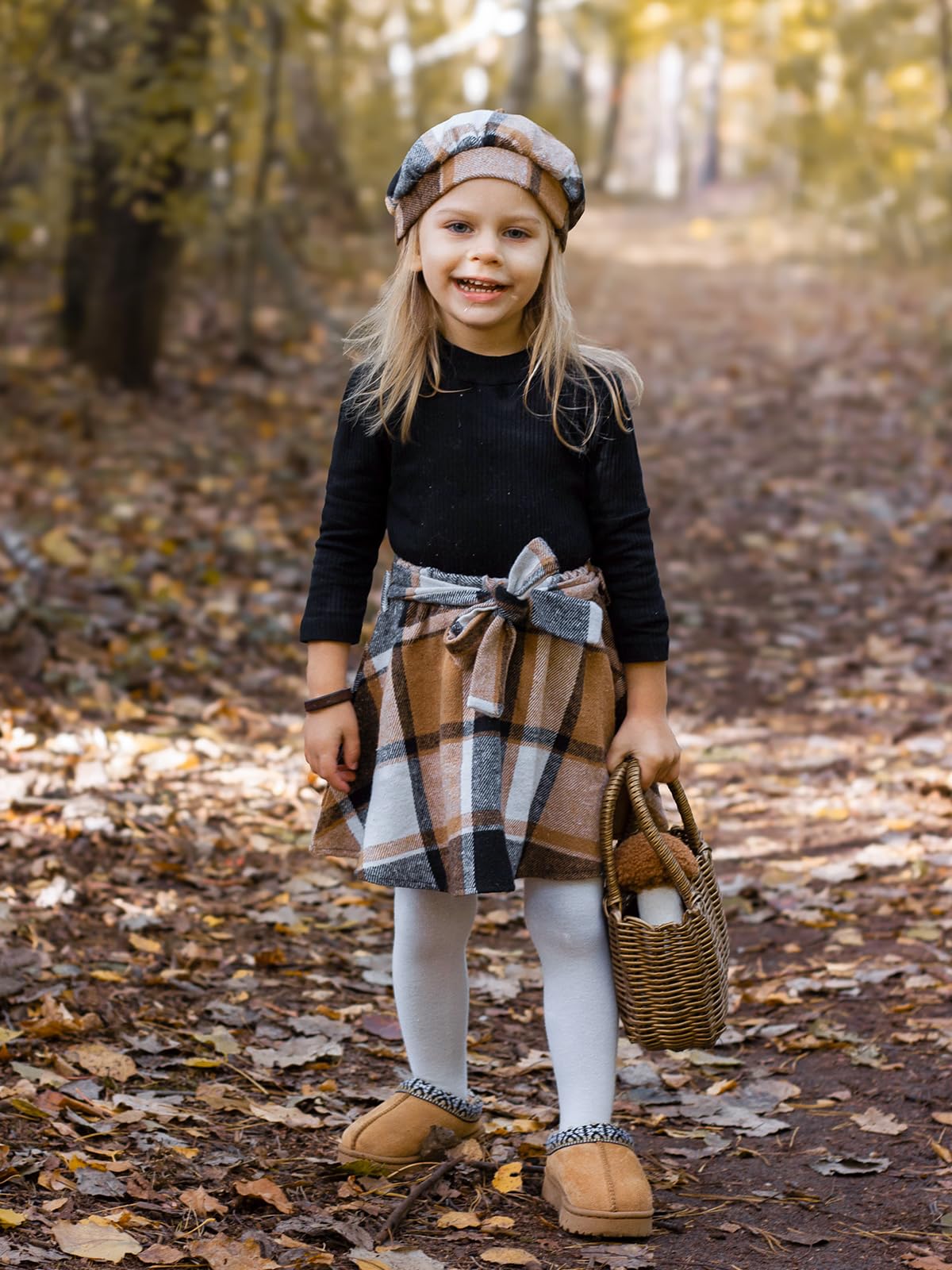 Miipat Toddler Girls Clothing Set Girls Outfits Set Long Sleeve Pullover Tops with Mini Skirt Sets Spring Autumn Baby Clothing Sets Girls Dresses