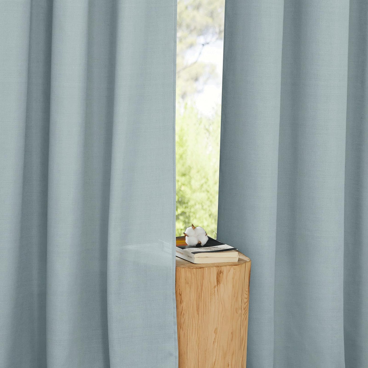 PONY DANCE Leinenvorhang Kräuselband Wohnzimmer Vorhänge Boho 2er Set H 245 x B 140 cm Leinen Gardinen für Schienensystem Leinenoptik Vorhänge Halbtransparent Linen Curtains Living Room, Beige