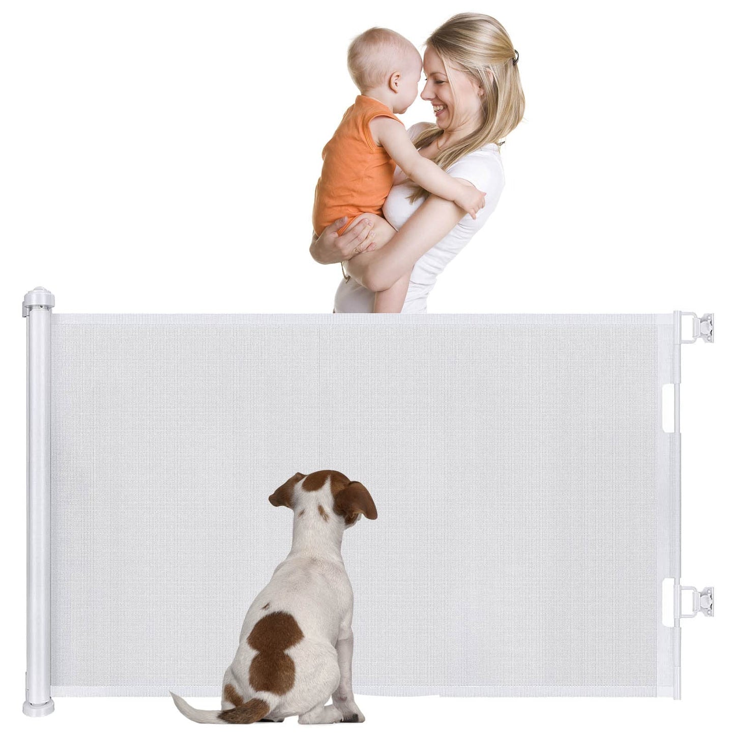 Retractable Stair Safety Gate for Babies, 0-150 cm Wide, Baby Barrier, Cat and Dog Barrier, One-Handed Operation, Suitable for Indoor & Outdoor Use (150 cm, Black)