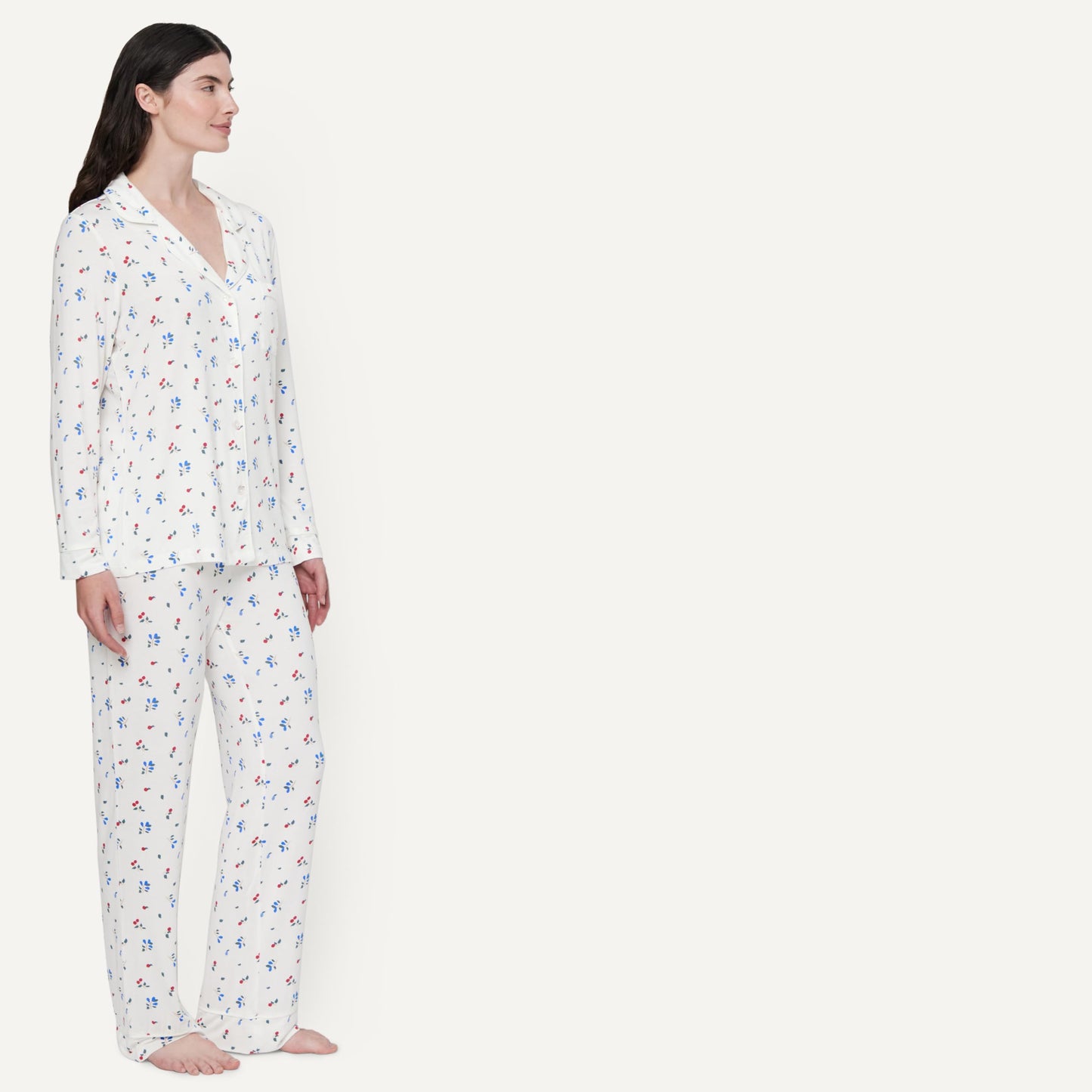 Amazon Essentials x Sofia Grainge Damen Pyjama-Set aus elastischer Modalfaser mit Langen Ärmeln und bodenlangem Unterteil