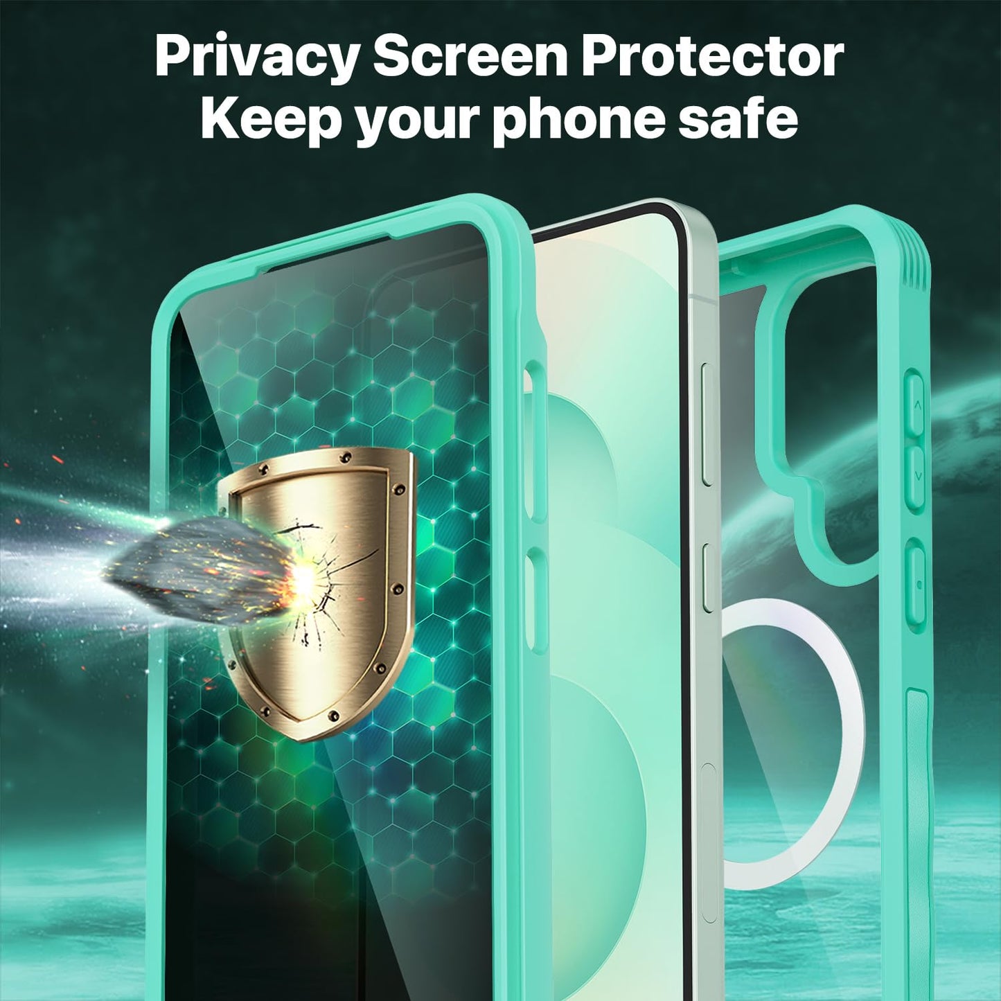 CENHUFO Privacy Screen Case for Samsung Galaxy S25 Ultra, Magnetic Mobile Phone Case with Built-in Privacy Tempered Glass Screen Protector and Camera Protection, 360 Degree Protective Case, Shockproof