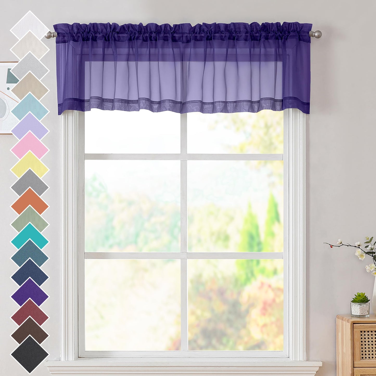 OVZME Extra Lange, durchsichtige Vorhänge, 241,3 cm Länge für französische Tür, Stangentasche, Voile, Fensterbehandlung für Wohnzimmer, Marineblau, 2 Paneele à 42 x 95 l