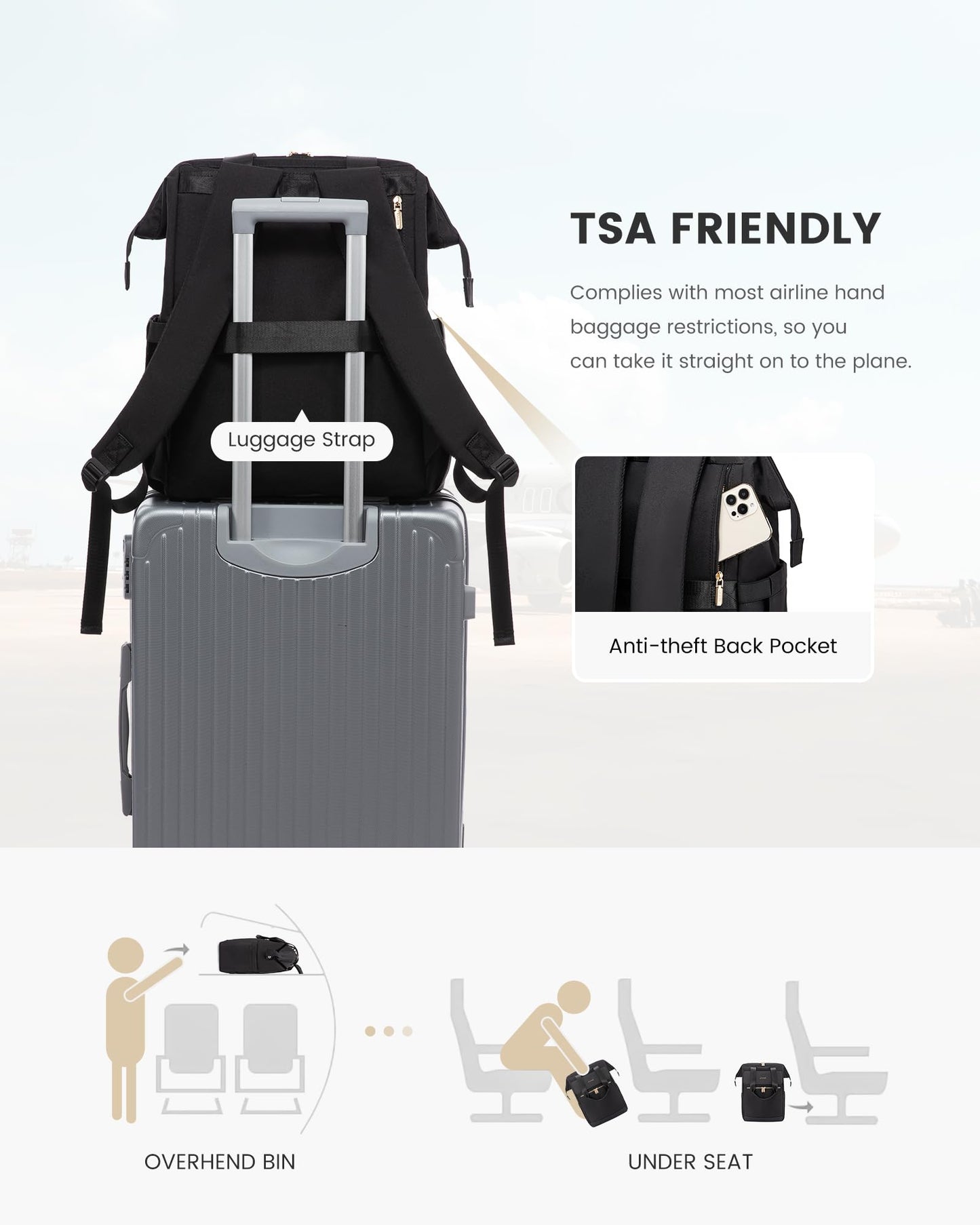 LOVEVOOK Rucksack Damen, Laptop Schulrucksack Wasserdicht, Schultasche Teenager Backpack Women Elegant Tagesrucksäcke Handtasche 2 in 1, 15,6 Zoll Arbeitstasche Lehrertasche Reiserucksack für Uni Büro