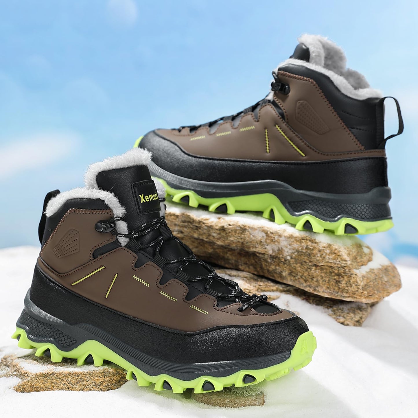 Children's Winter Boots Warm Lined Snow Boots Comfortable Waterproof Boys Girls Non-Slip Hiking Shoes Winter Shoes Size 29-38