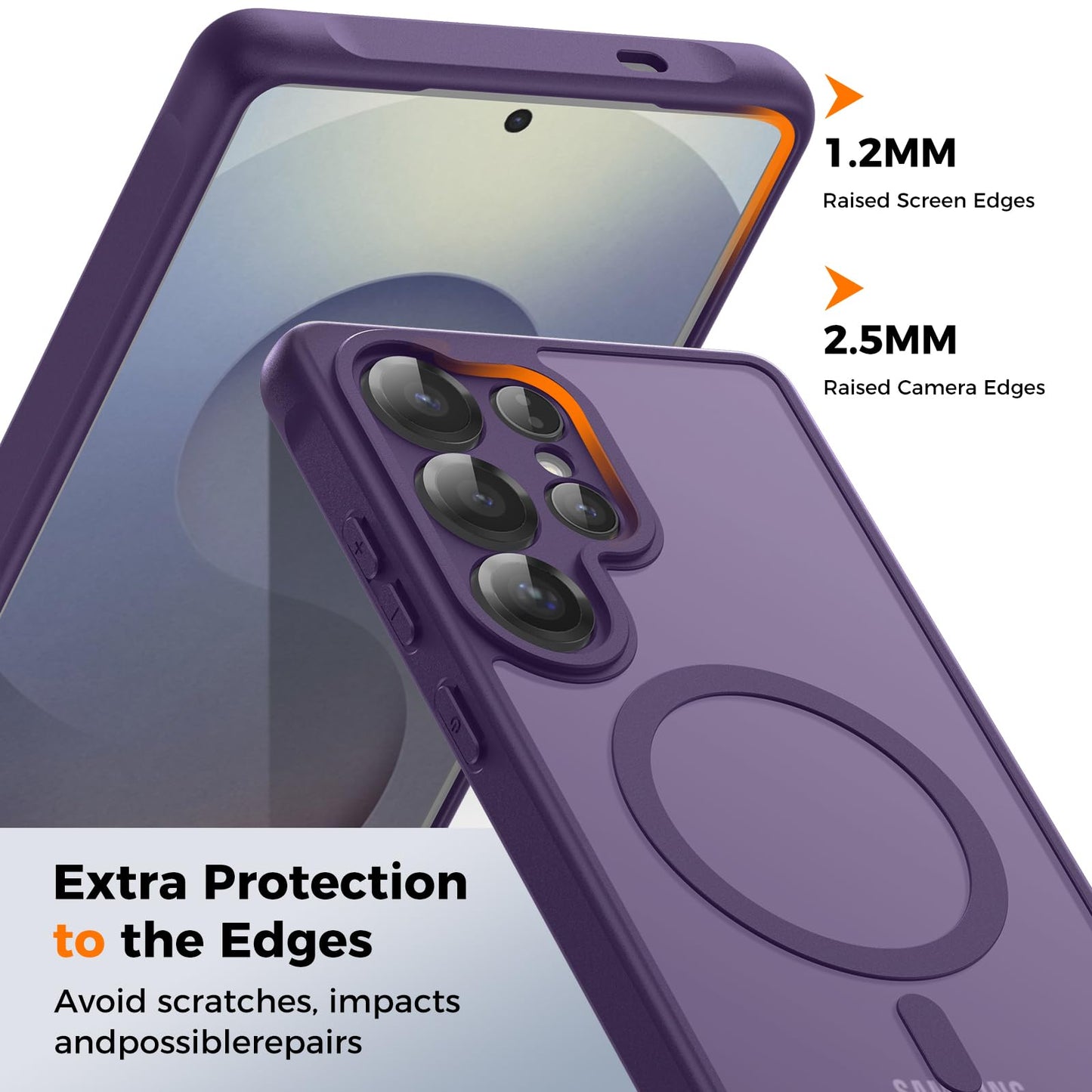 für Samsung Galaxy S25 Ultra Hülle für Magsafe, Magnetisch Handyhülle für S25 Ultra Hülle, Kameraschutz Stoßfeste Kratzfeste Durchscheinende Schutzhülle für Samsung S25 Ultra Case, Schwarz