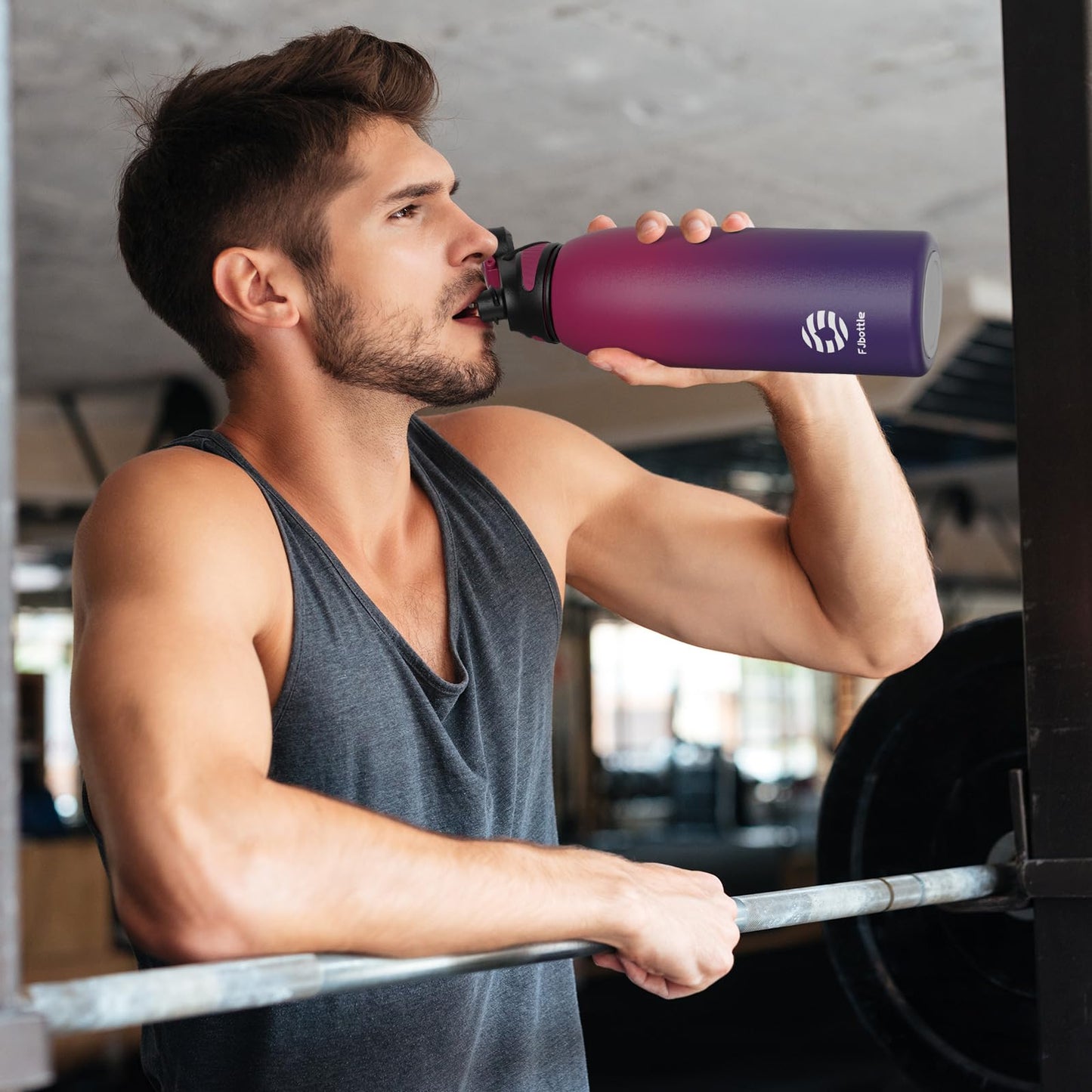 Fjbottle Edelstahl Trinkflasche Sport mit Magnetischem Deckel 1L, 800ml, 600ml, 400ml BPA-Frei Auslaufsichere Kinder Flasche - Kohlensäure geeignet 1500ML Wasserflasche Thermo für Schule, Fitness