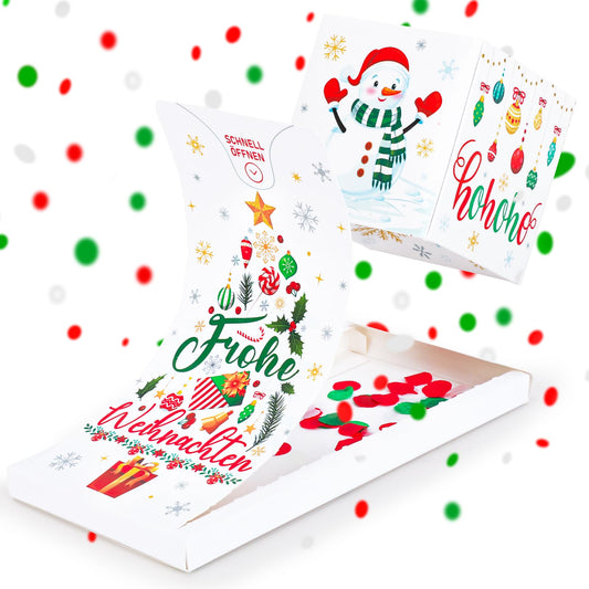 DPKOW Explosion Box Christmas Card, Funny Gift Box, Christmas Surprise Box, Gifts for Children, Adults, Christmas Box, Mystery Box with Confetti, Explosion Box, Birthday Gifts