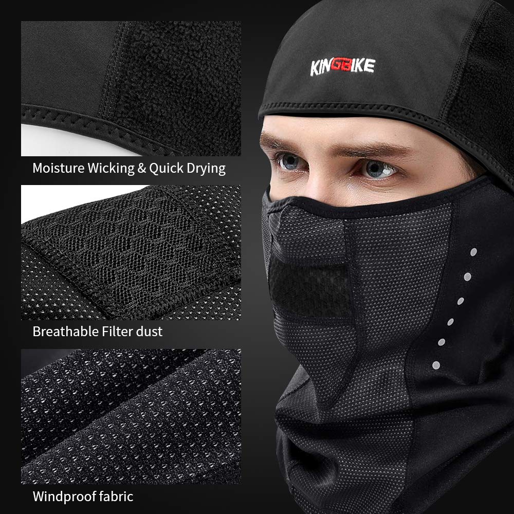 KINGBIKE Balaclava Motorcycle Bicycle Winter Sports Ski Mask Outdoor Warm Windproof Anti-Fog Universal Size for Men Women