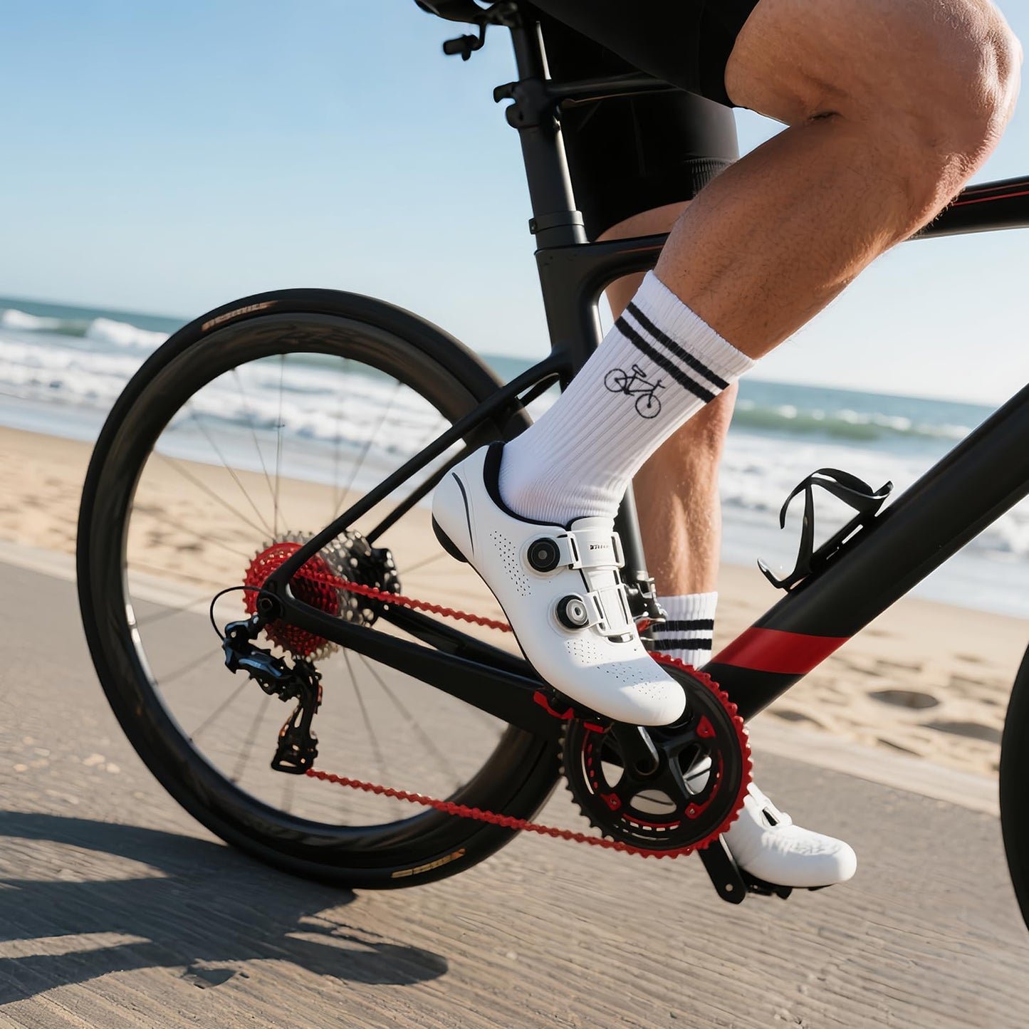 HUKUMA Rennrad Socken,35-46 Fahrradsocken Herren,Fahrrad Geschenk für Herren Damen,Rennrad Zubehör,Fahrradfahrer Tennissocken Accessoires,Lustiges Geschenk für Geburtstag Männer und Frauen