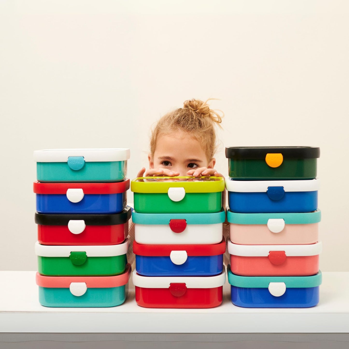 Mepal Brotdose Kinder Little Dutch – Bento Box Kinder - Brotdose Kinder mit Fächern & Gabel - Meal Prep Box mit Clip-Verschluss - BPA-frei & Spülmaschinenfest - 750 ml - Little Farm